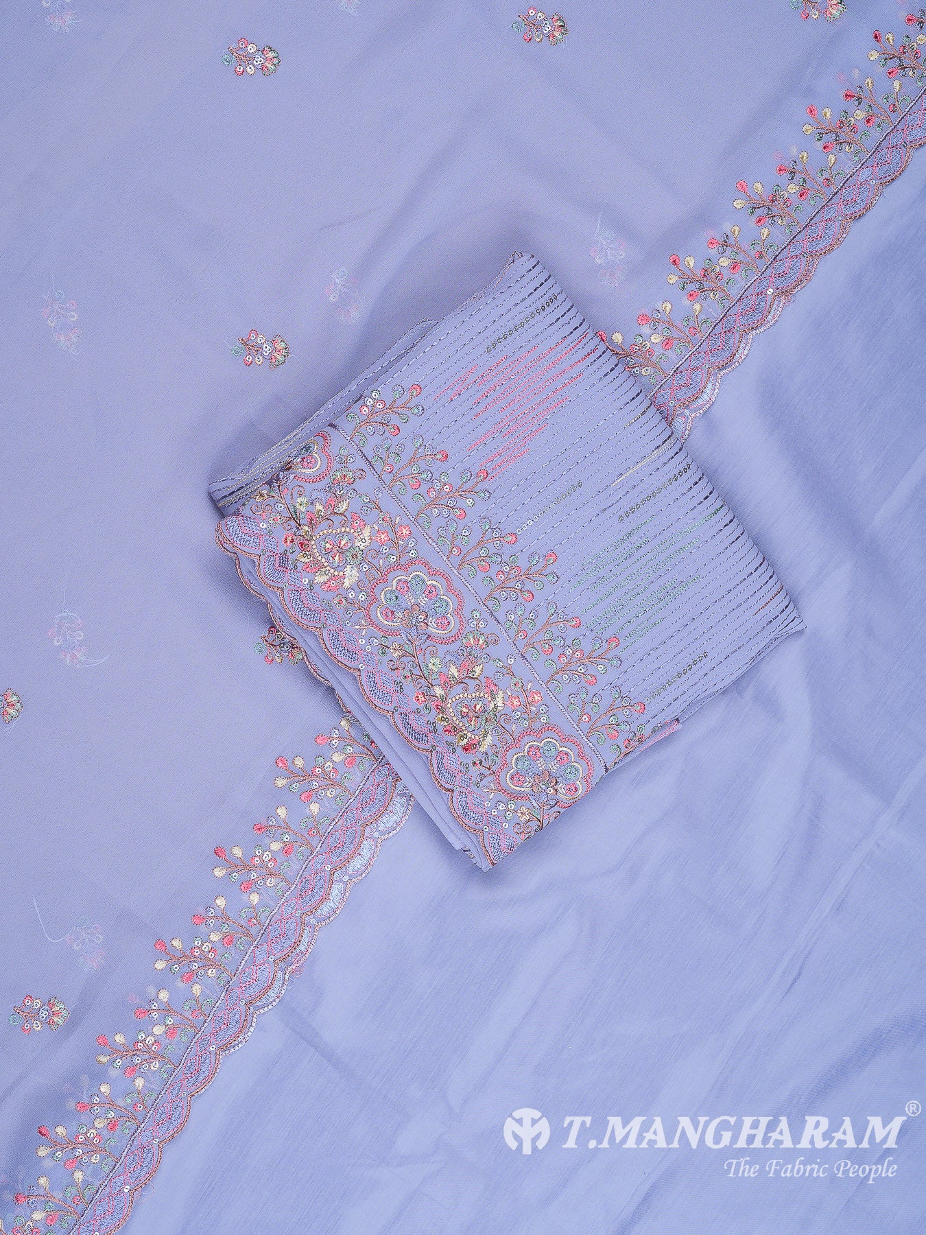 Violet Georgette Chudidhar Fabric Set - EH1587 view-1