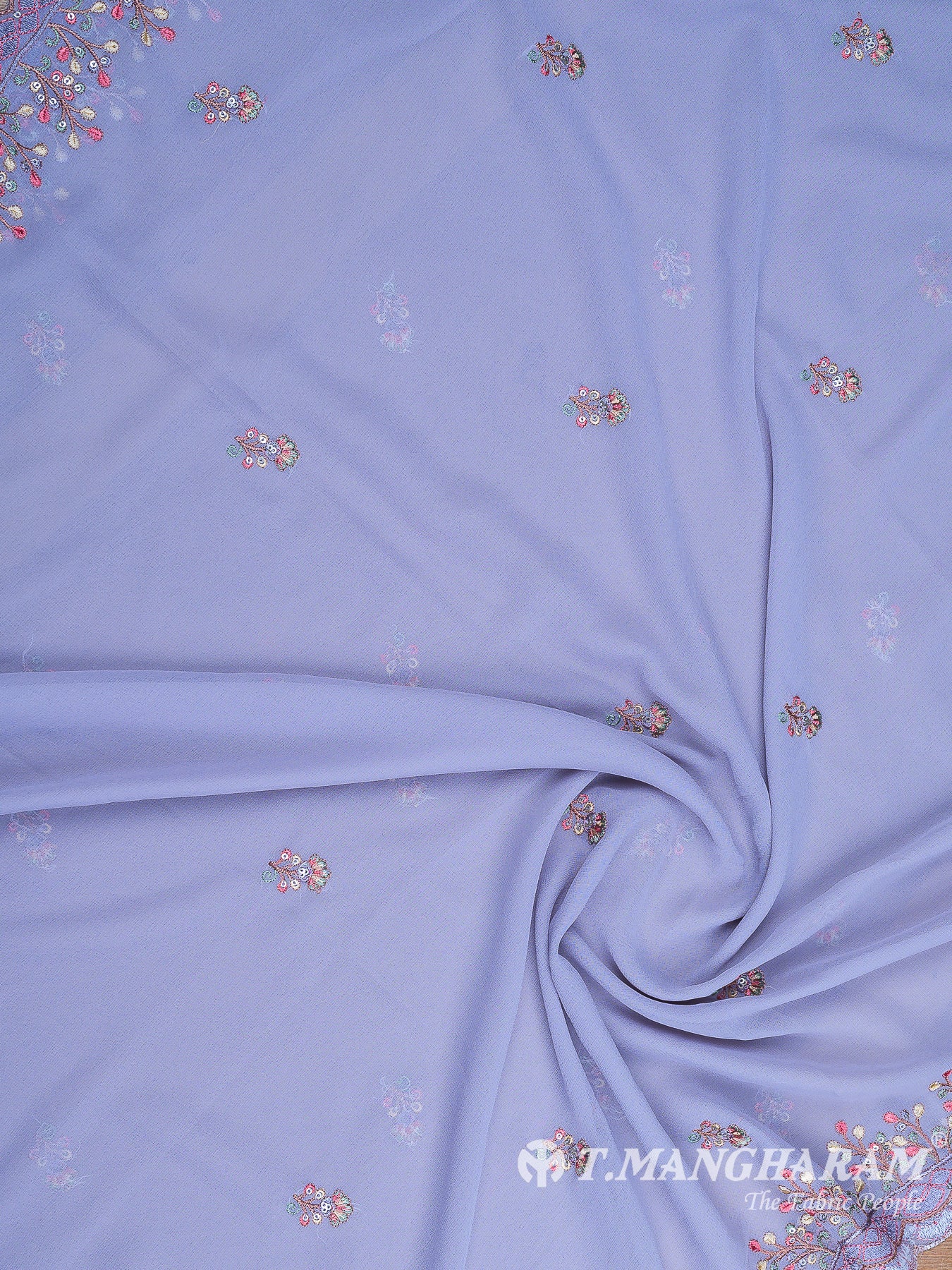 Violet Georgette Chudidhar Fabric Set - EH1587 view-3