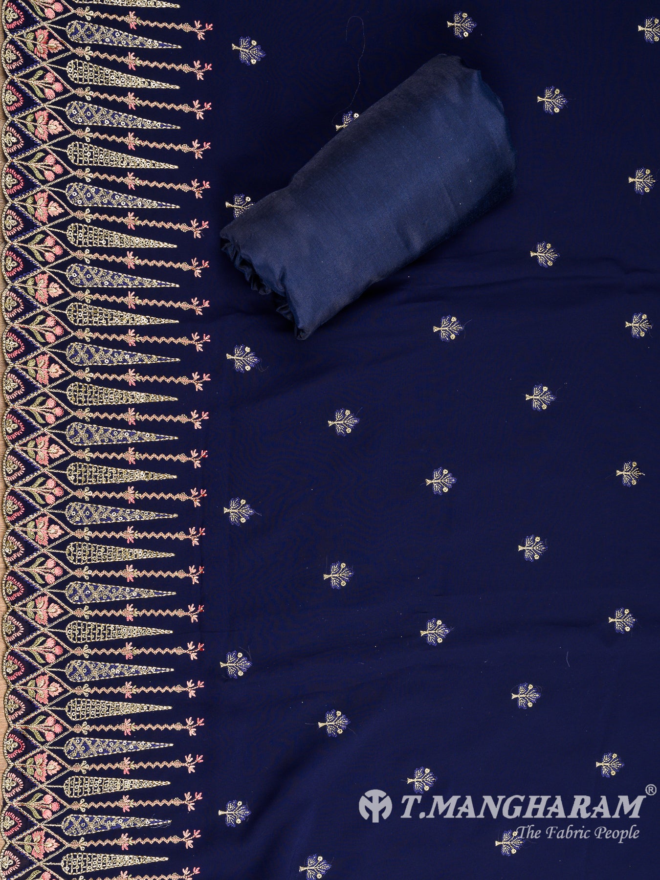 Blue Georgette Chudidhar Fabric Set - EH1551 view-2