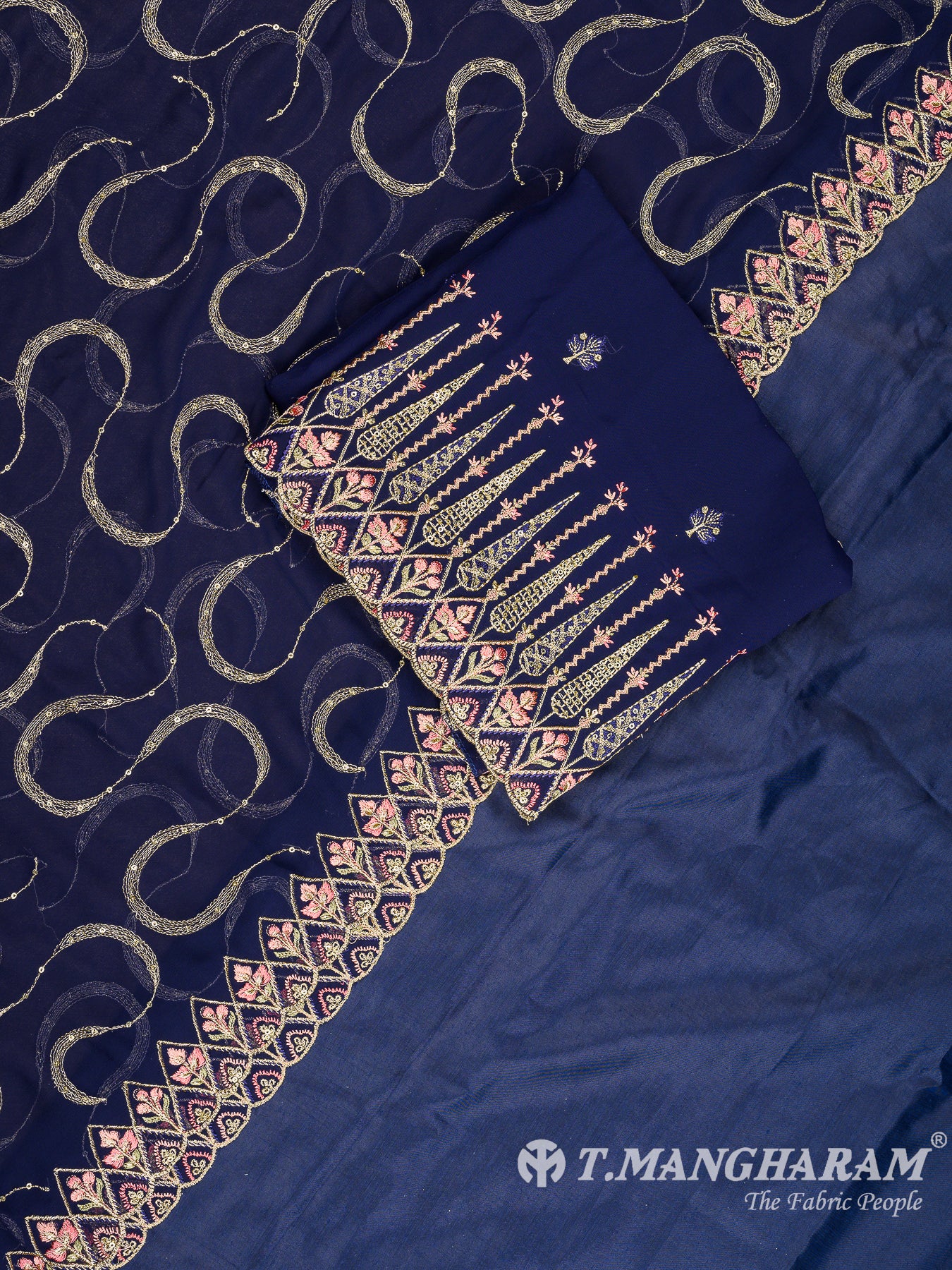 Blue Georgette Chudidhar Fabric Set - EH1551 view-1