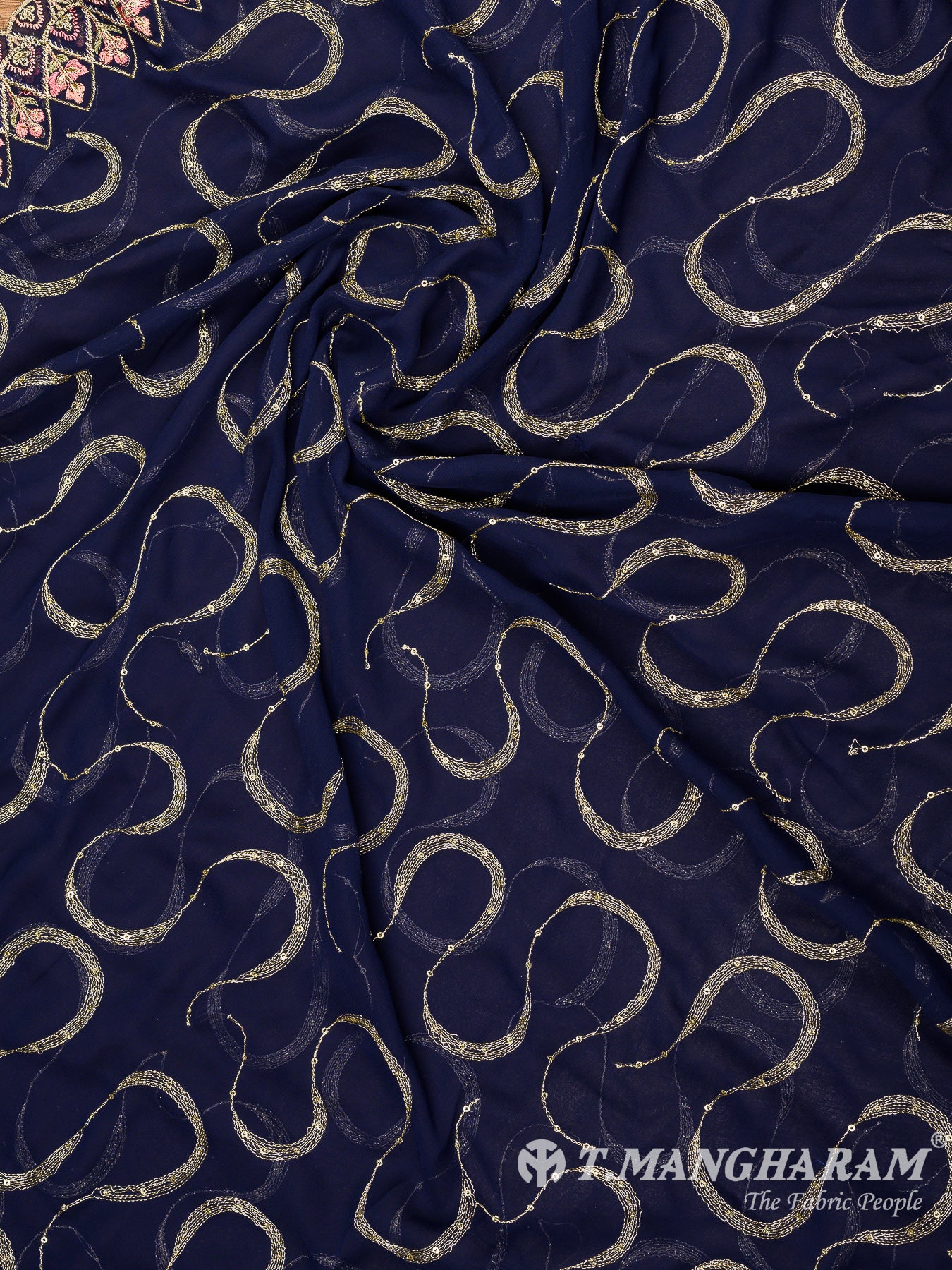 Blue Georgette Chudidhar Fabric Set - EH1551 view-3