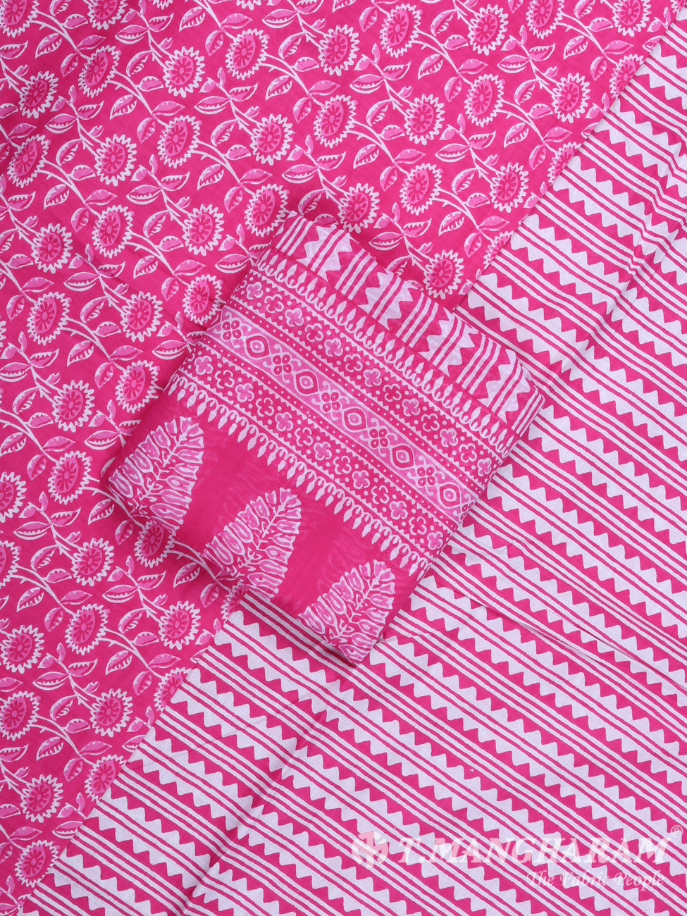 Pink Cotton Chudidhar Fabric Set - EH1080 view-1