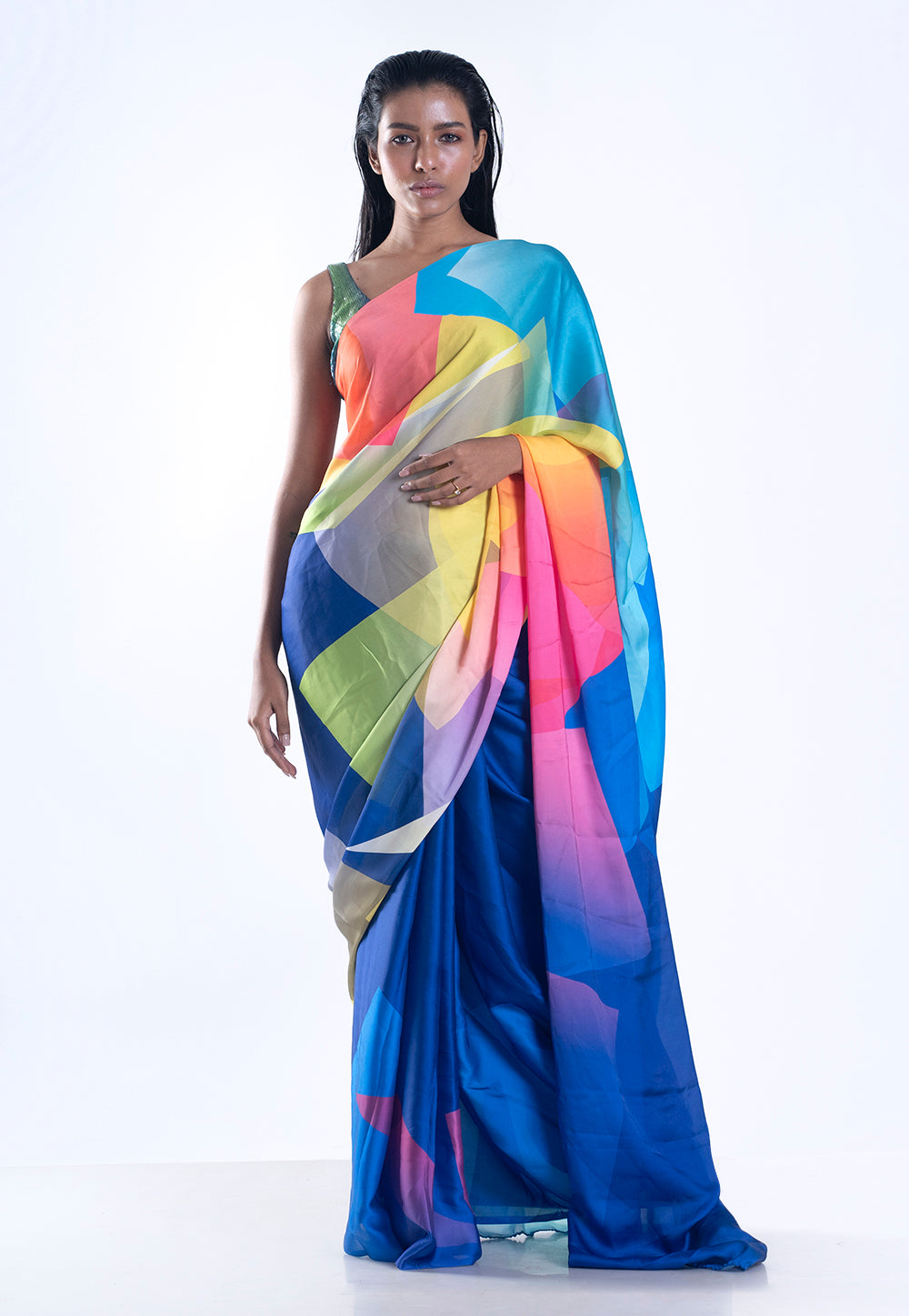 Multicolor Art Silk Saree - B18238 view-1