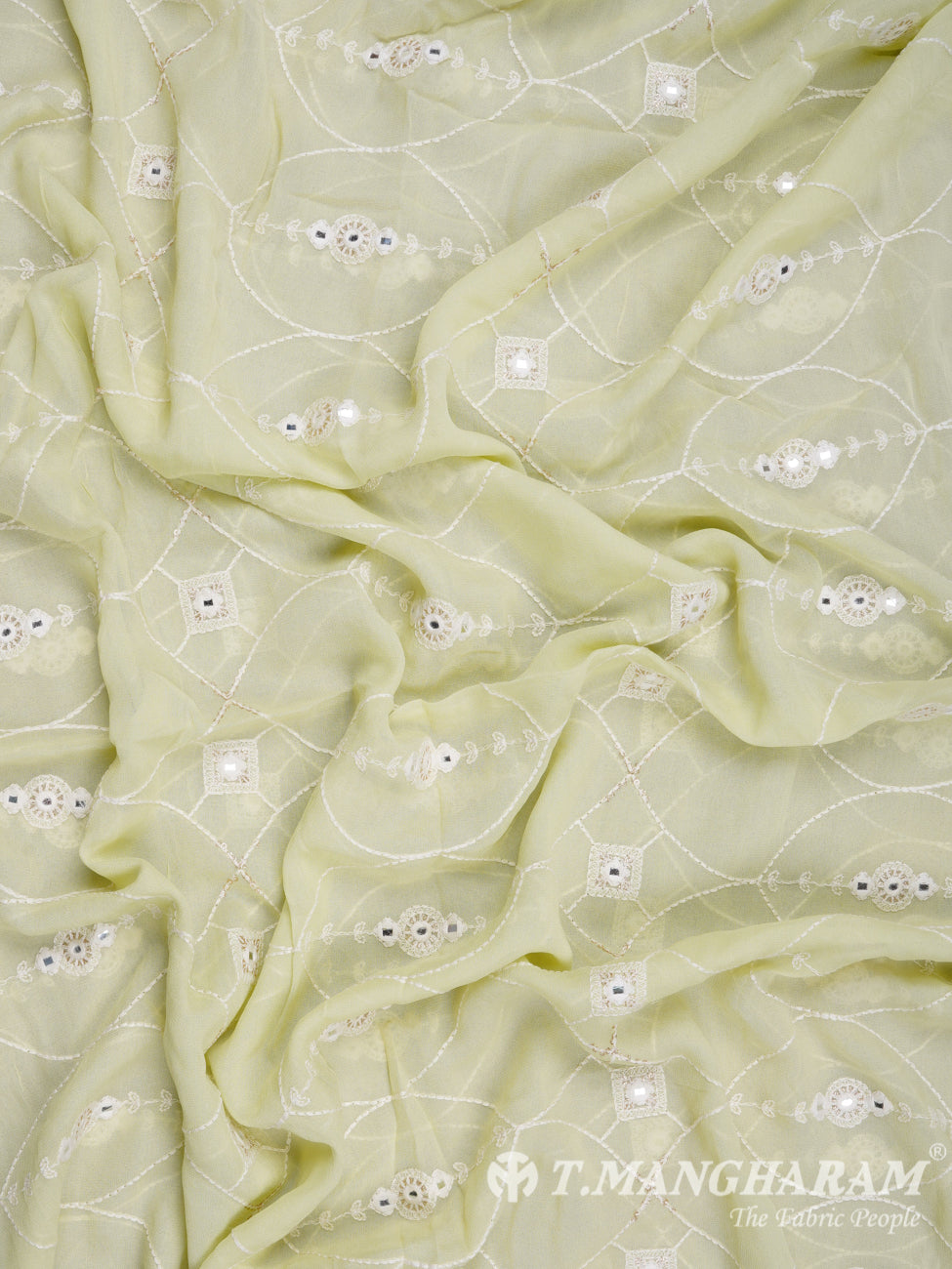 Pista Green Georgette Chudidhar Fabric Set - EH1186 view-3