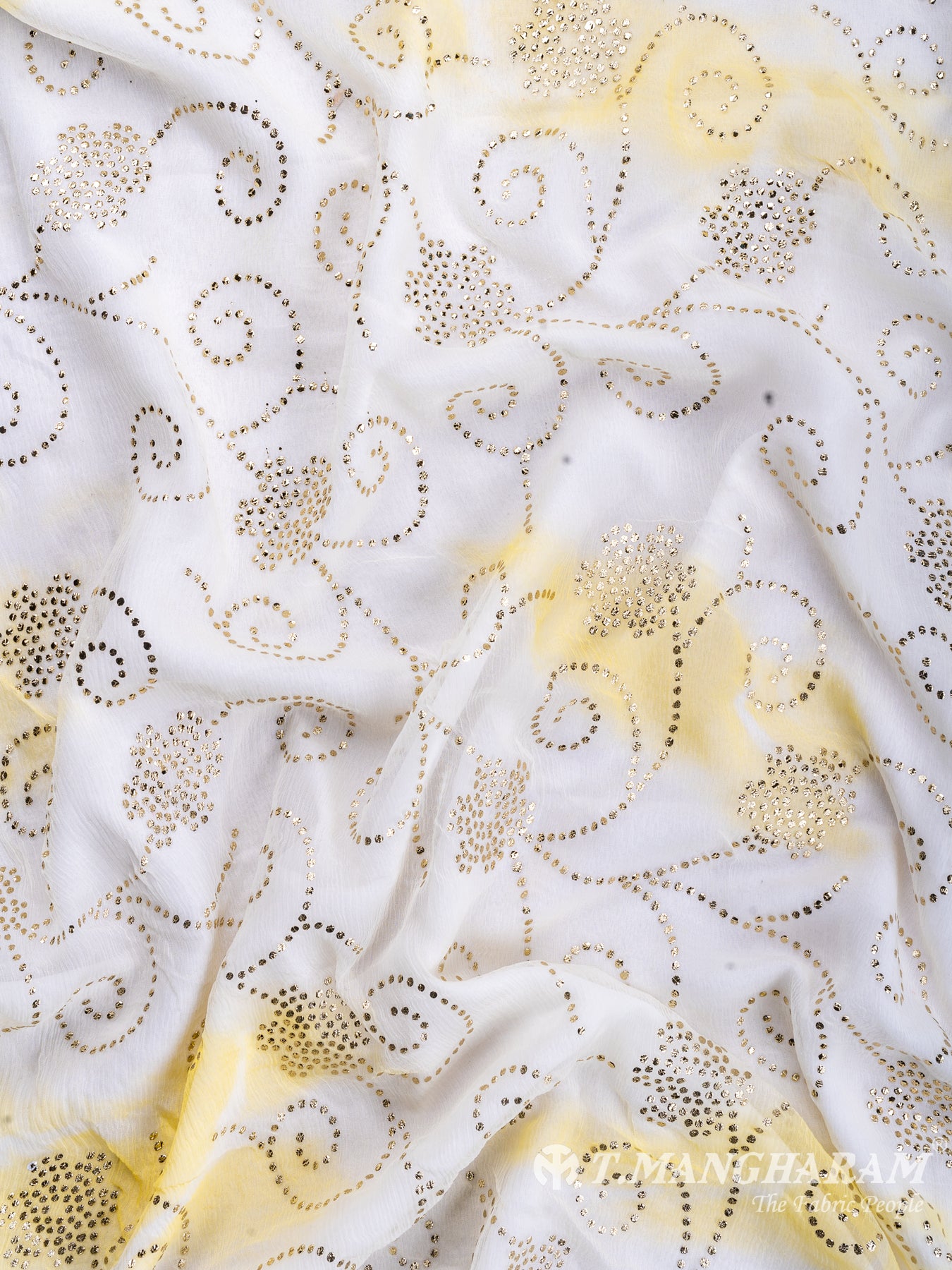 Yellow Georgette Fabric - EC0386 view-4