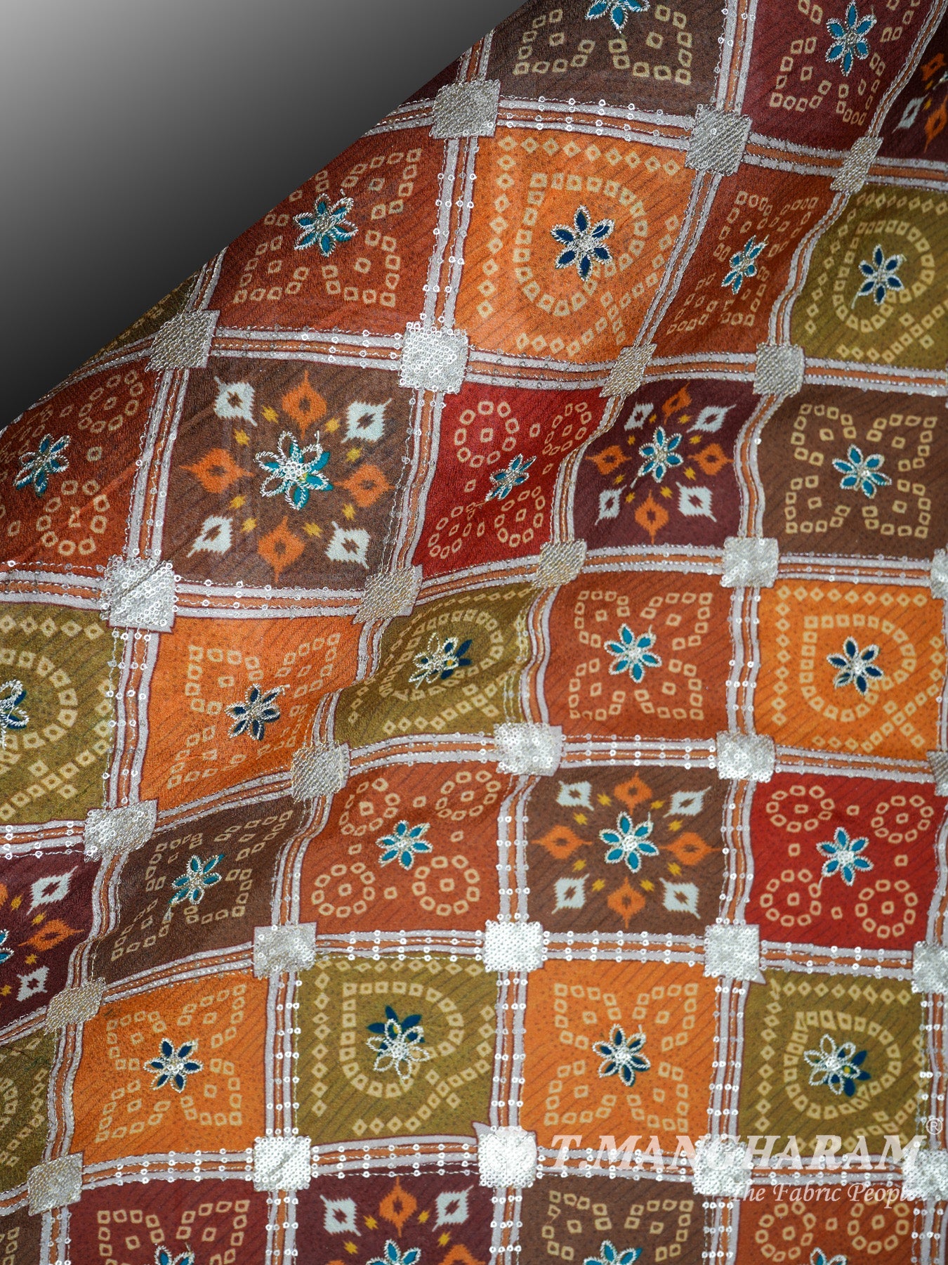 Brown Chinnon Silk Fabric - EC3147