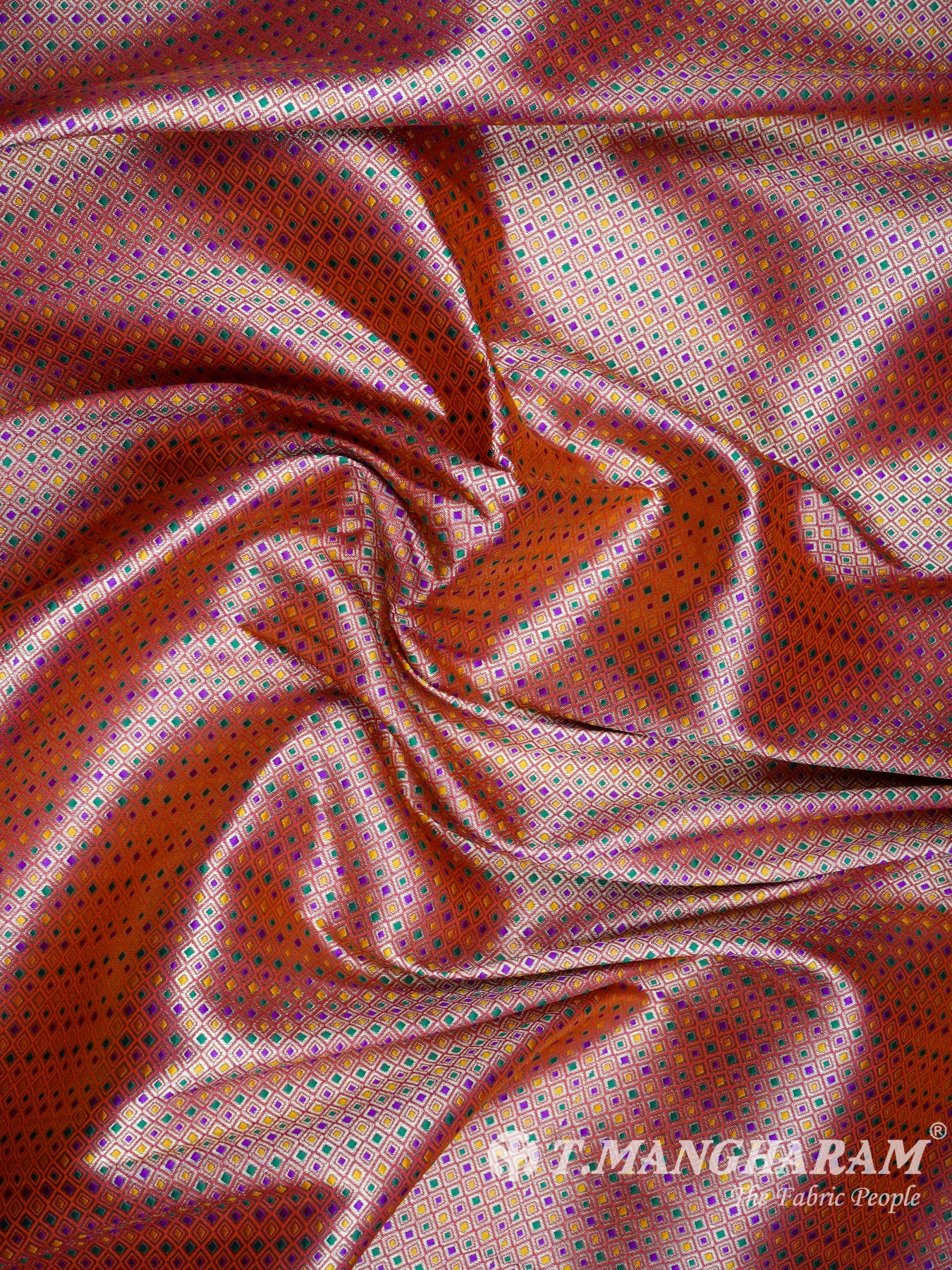 Multicolor Semi Banaras Fabric - EA1260 view-4