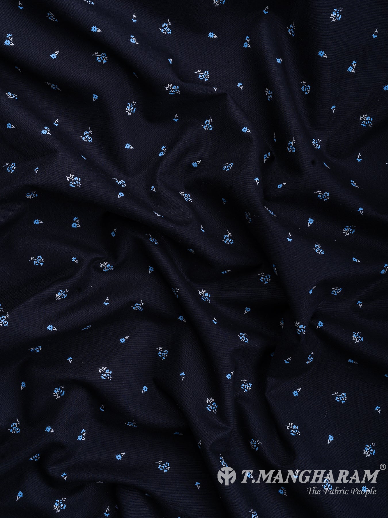 Navy Blue Cotton Shirting Material - EF0958 view-3