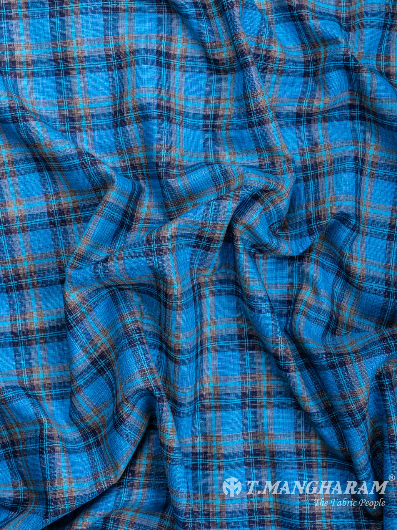Blue Cotton Shirting Material - EF0962 view-3
