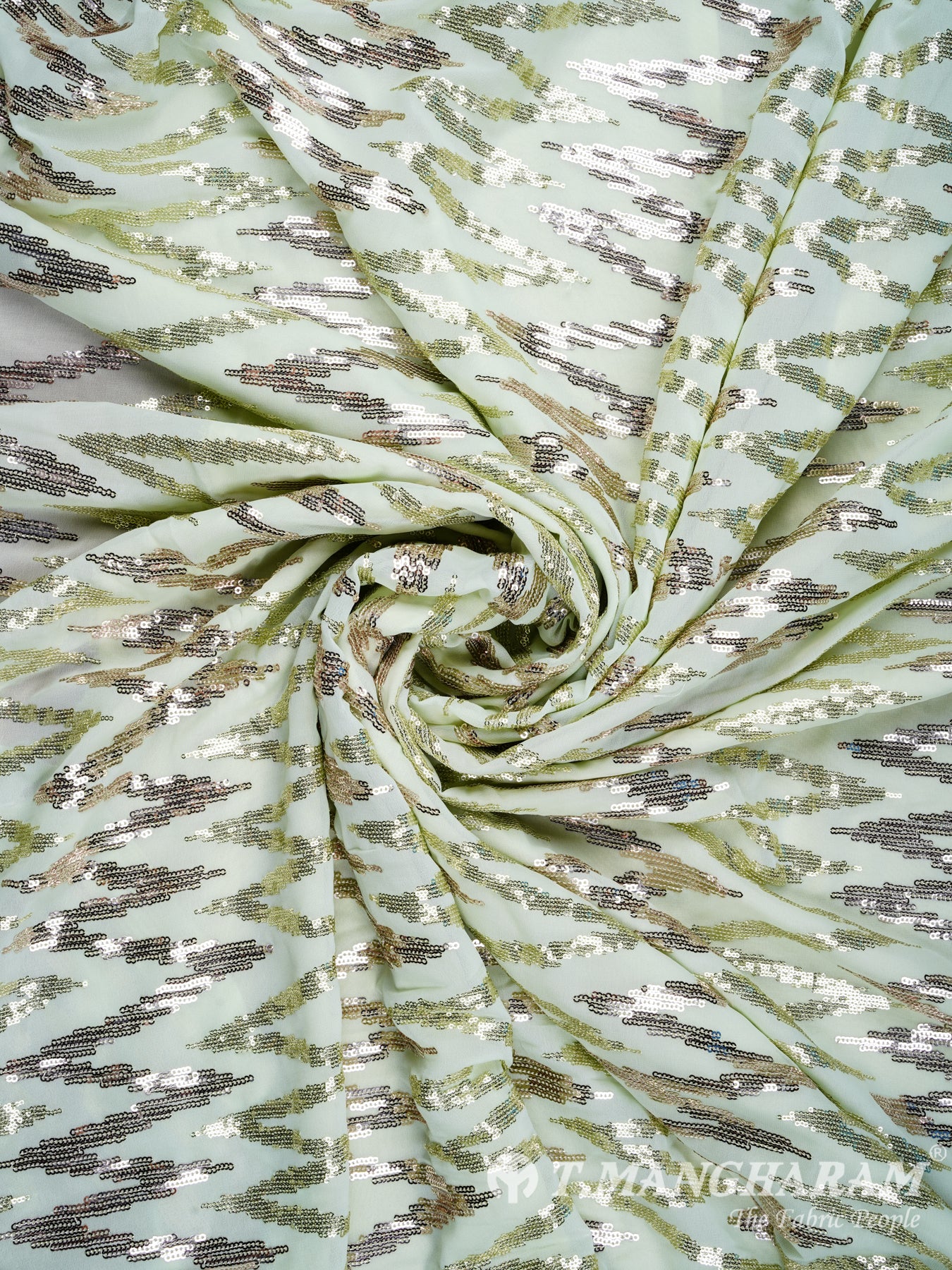 Pista Green Georgette Fabric - EA0440 view-1