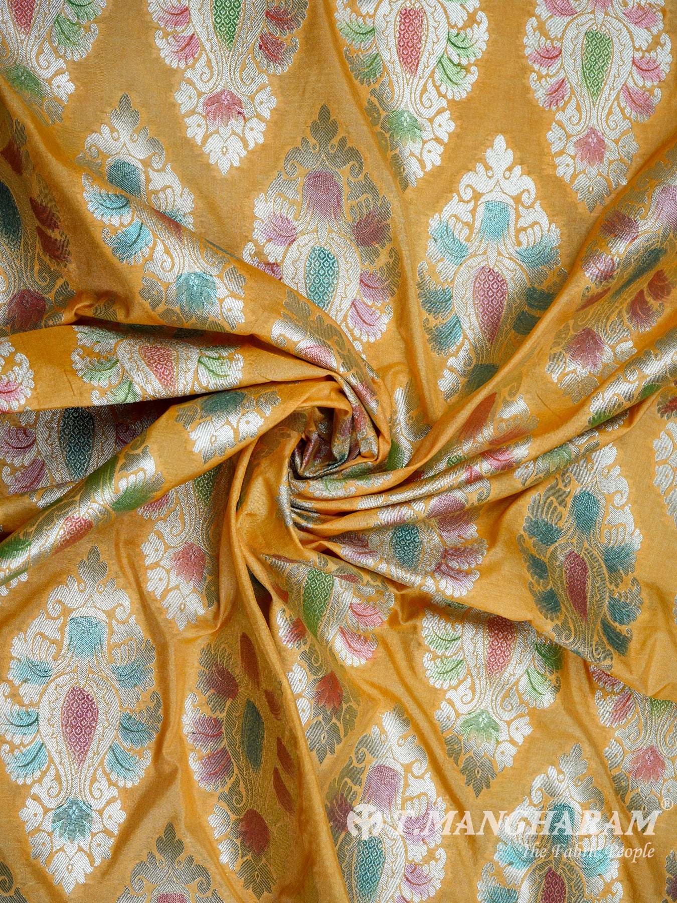 Yellow Banaras Fabric - EB1844 view-1