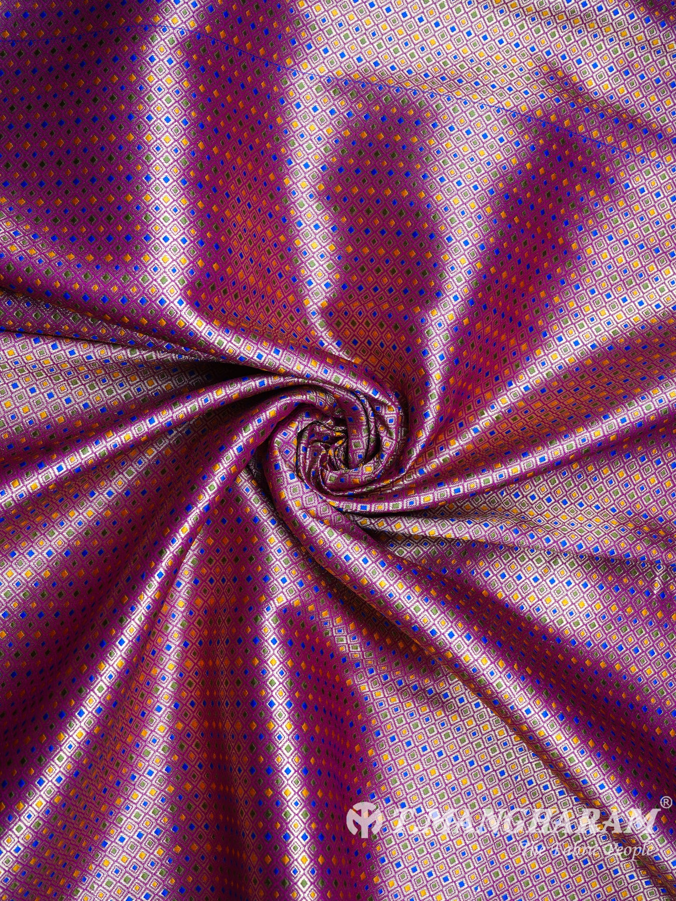 Multicolor Semi Banaras Fabric - EA1259 view-1