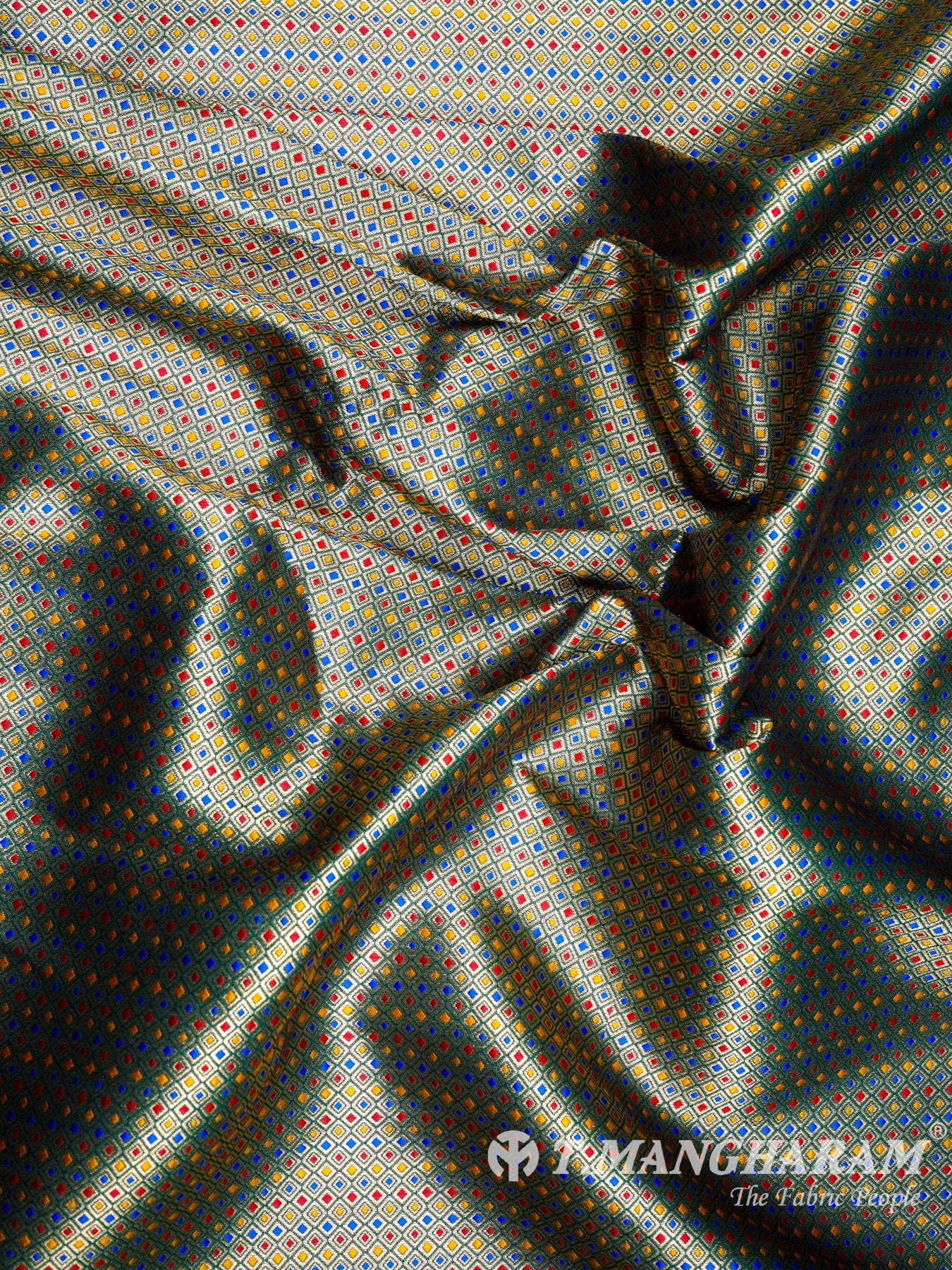 Multicolor Semi Banaras Fabric - EA1263 view-4