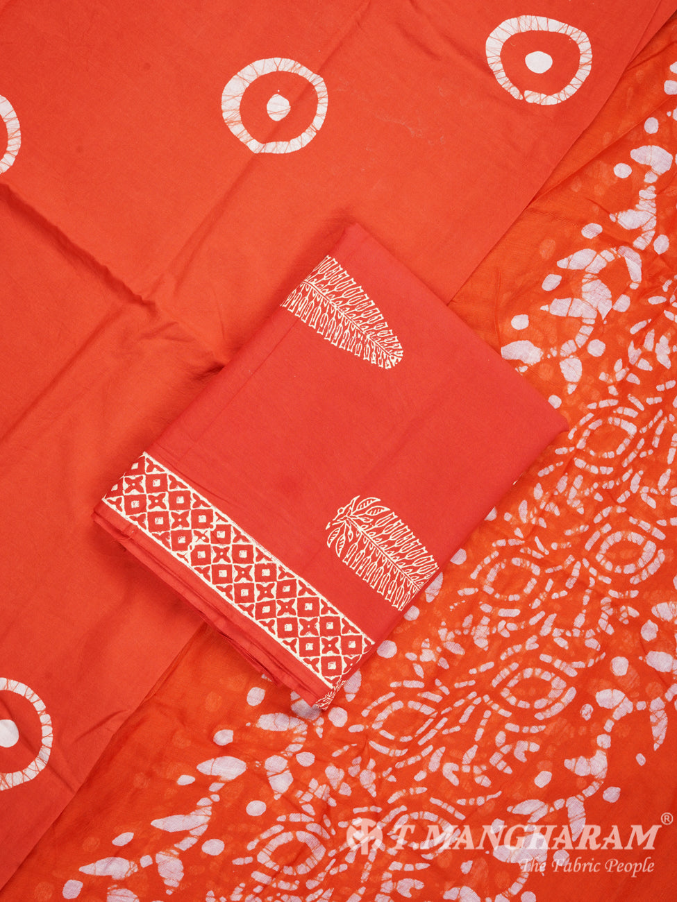 Red Cotton Chudidhar Fabric Set - EG0903 view-1
