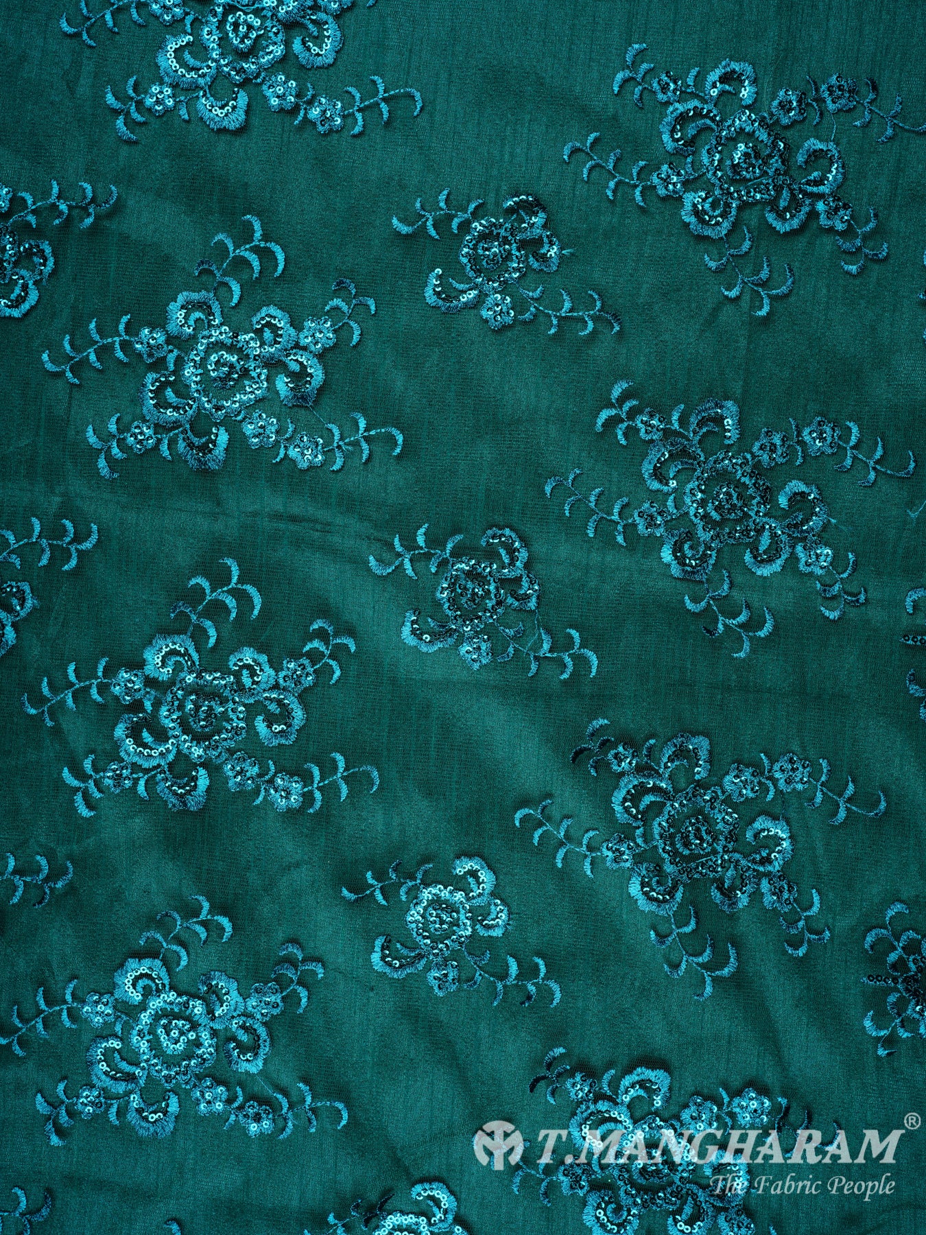 Dark Green Fancy Net Fabric - EB0171 VIEW-2