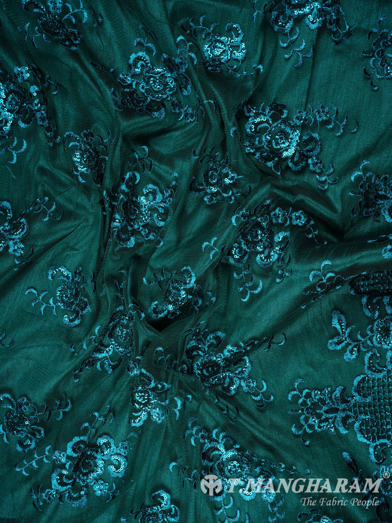 Dark Green Fancy Net Fabric - EB0171 VIEW-3