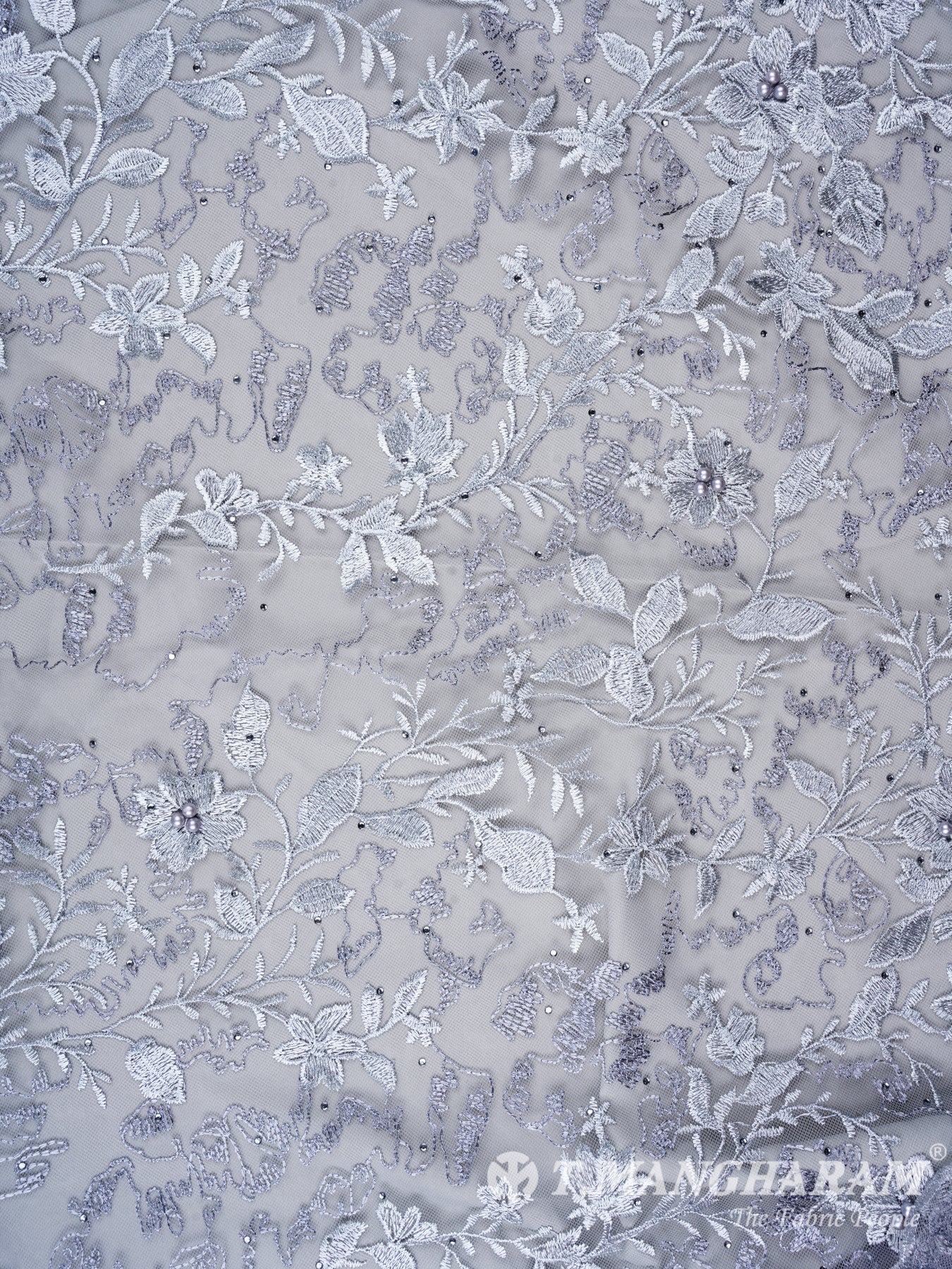 Light Grey Fancy Net Fabric - EC1119 view-2