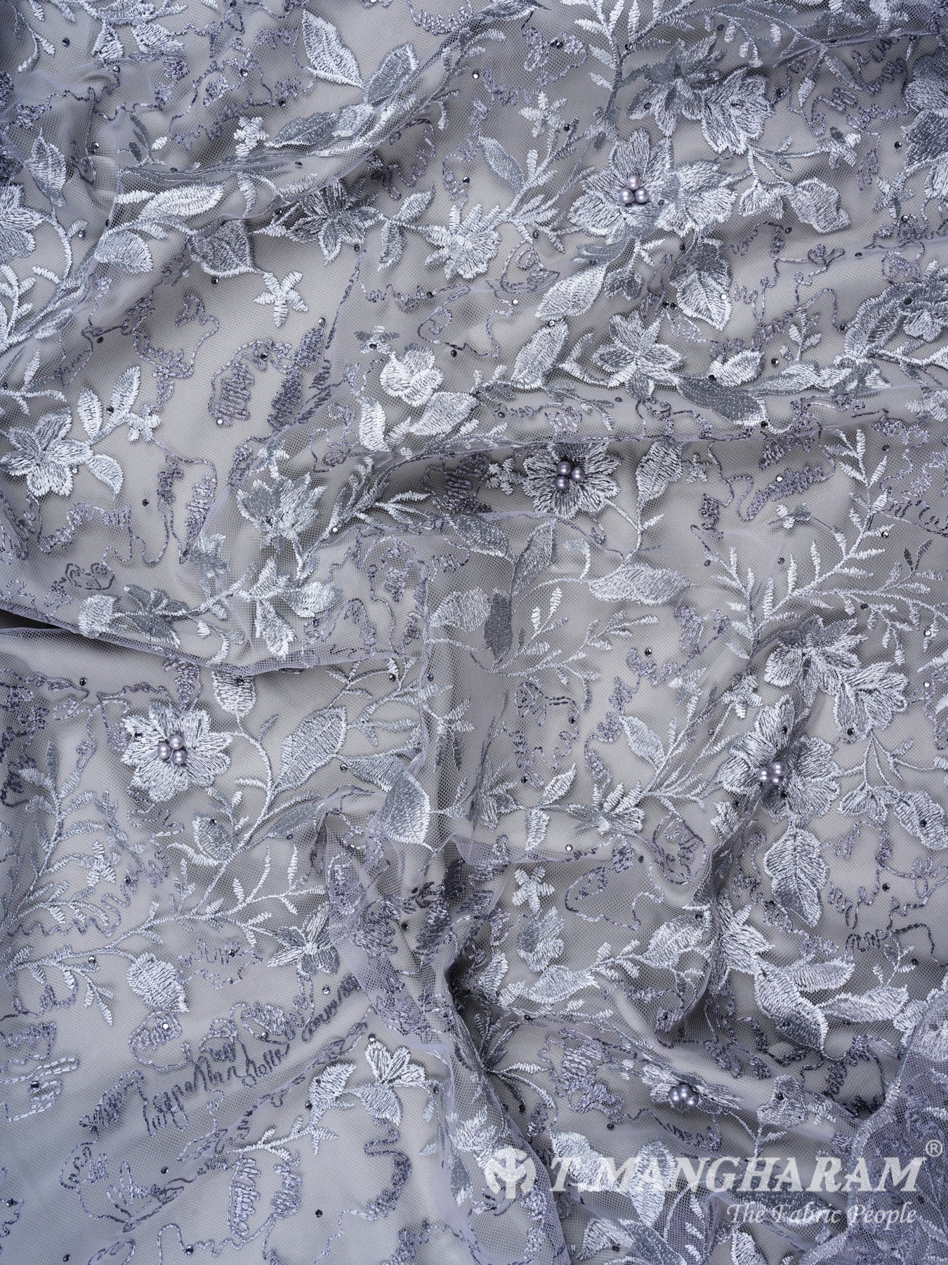 Light Grey Fancy Net Fabric - EC1119 view-3