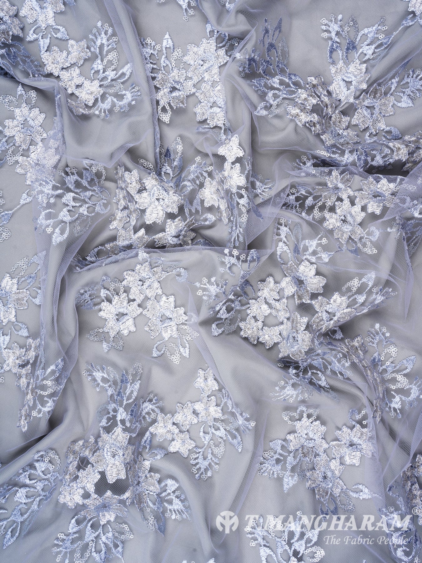 Light Blue Fancy Net Fabric - EA0505 view-3