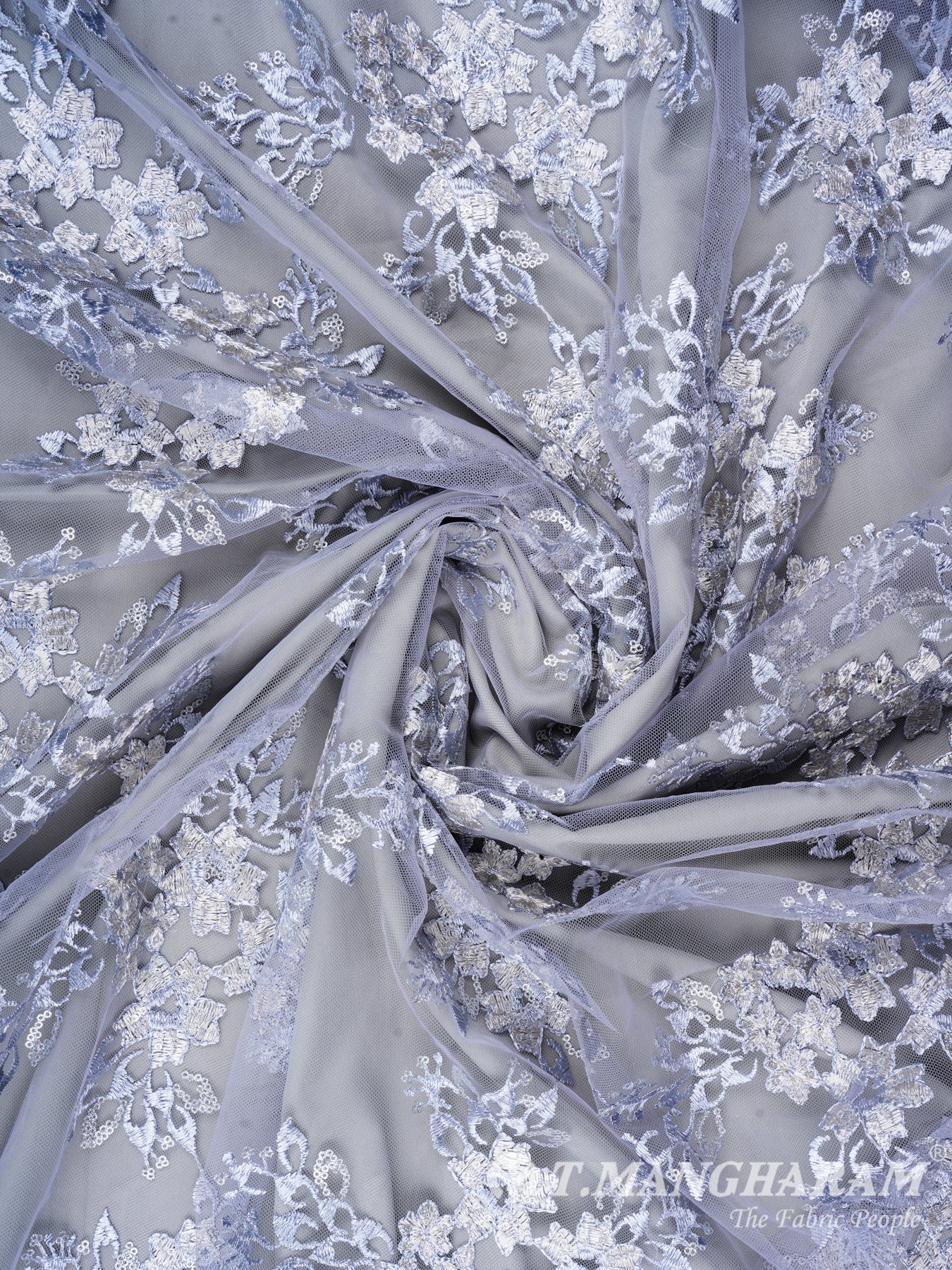 Light Blue Fancy Net Fabric - EA0505 view-1
