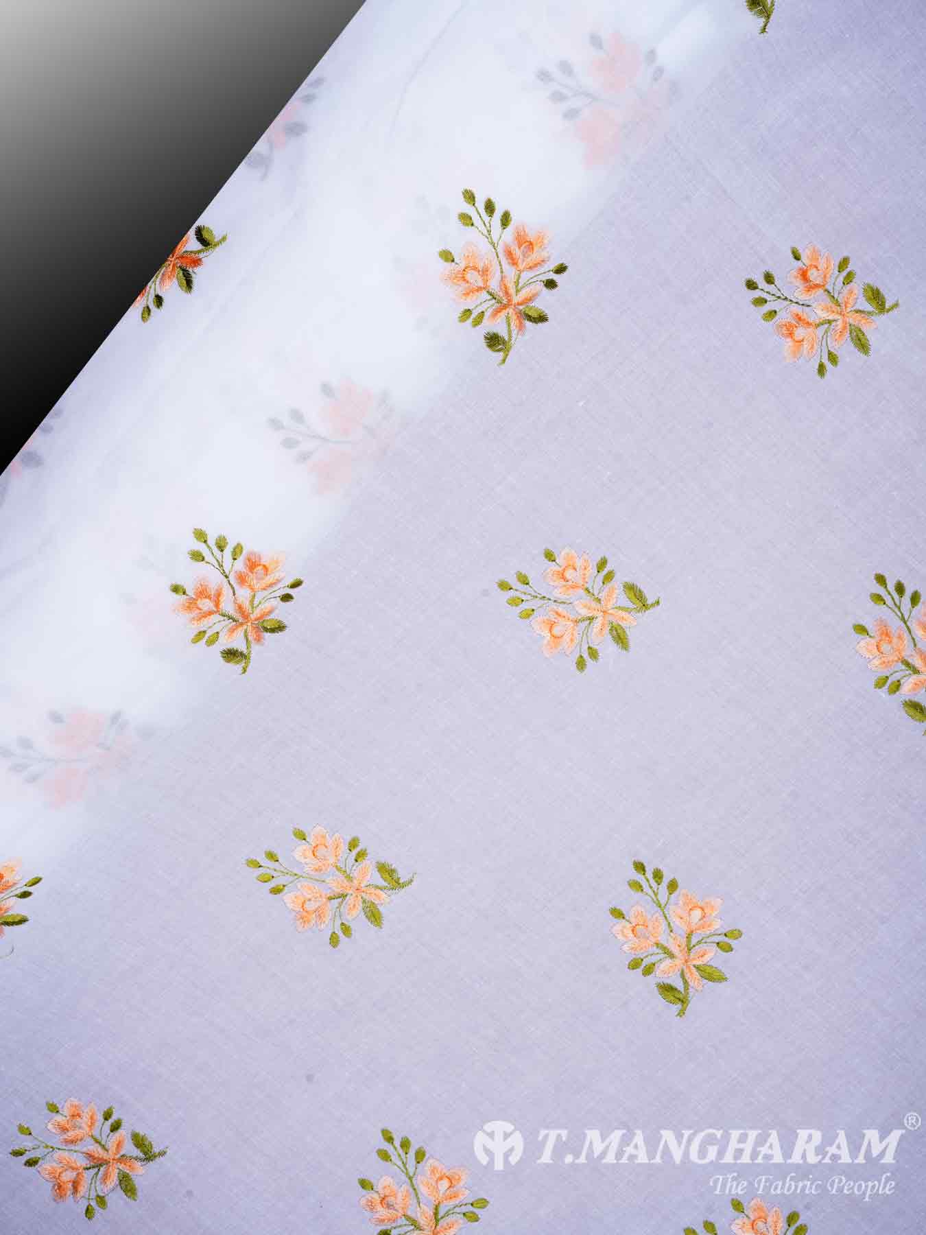 White Cotton Embroidery Fabric - EB0178 view-1
