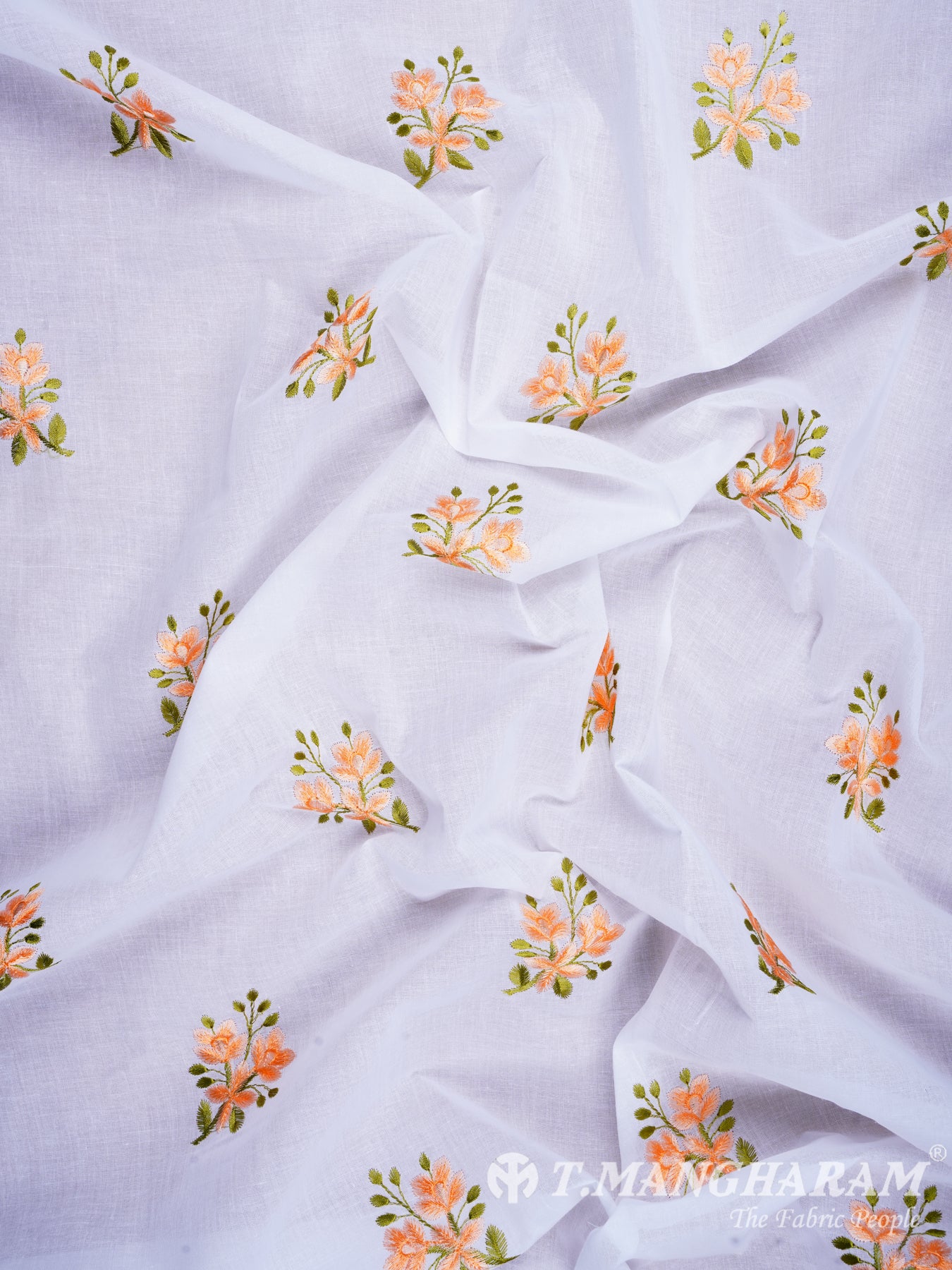 White Cotton Embroidery Fabric - EB0178 view-3