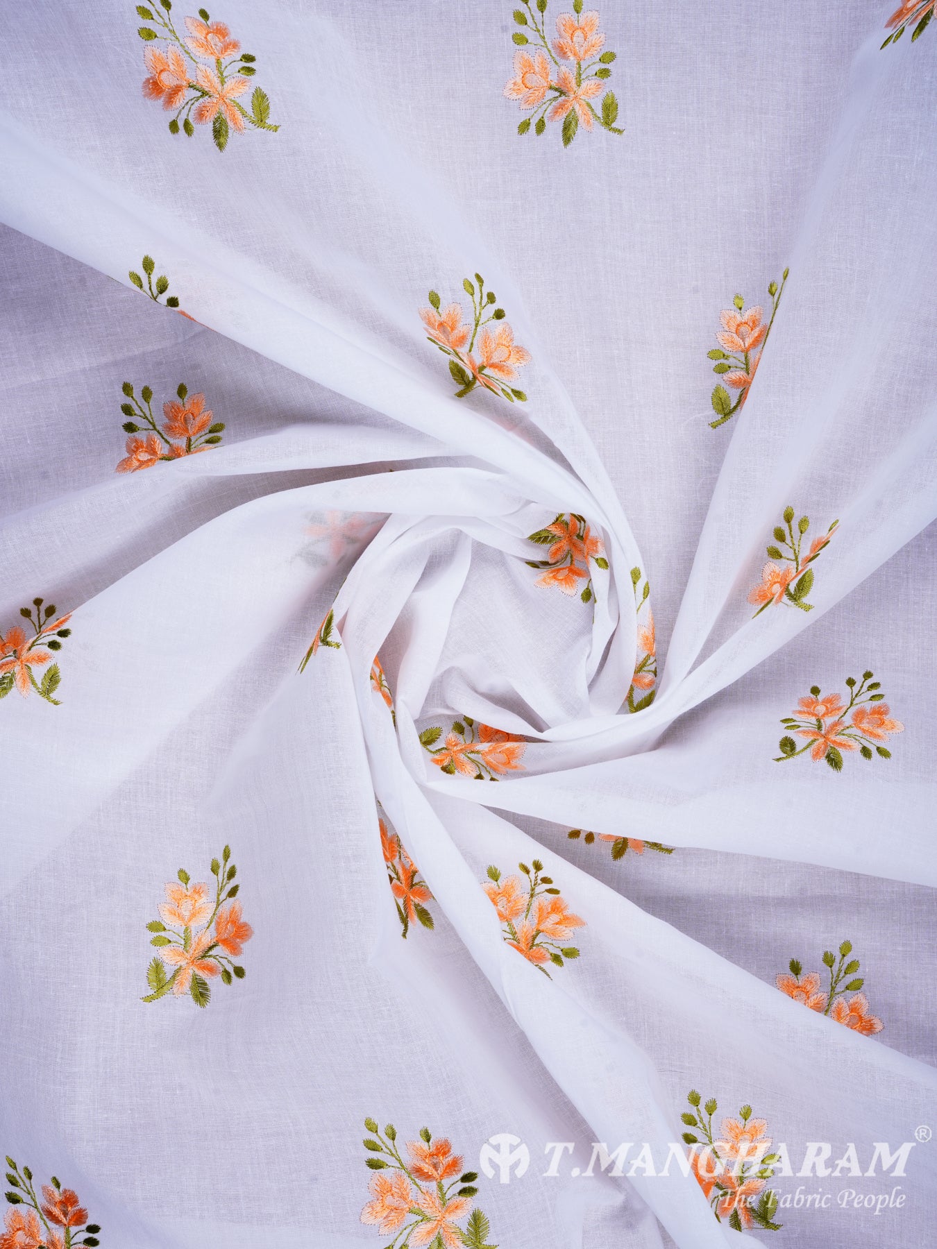 White Cotton Embroidery Fabric - EB0178 view-4
