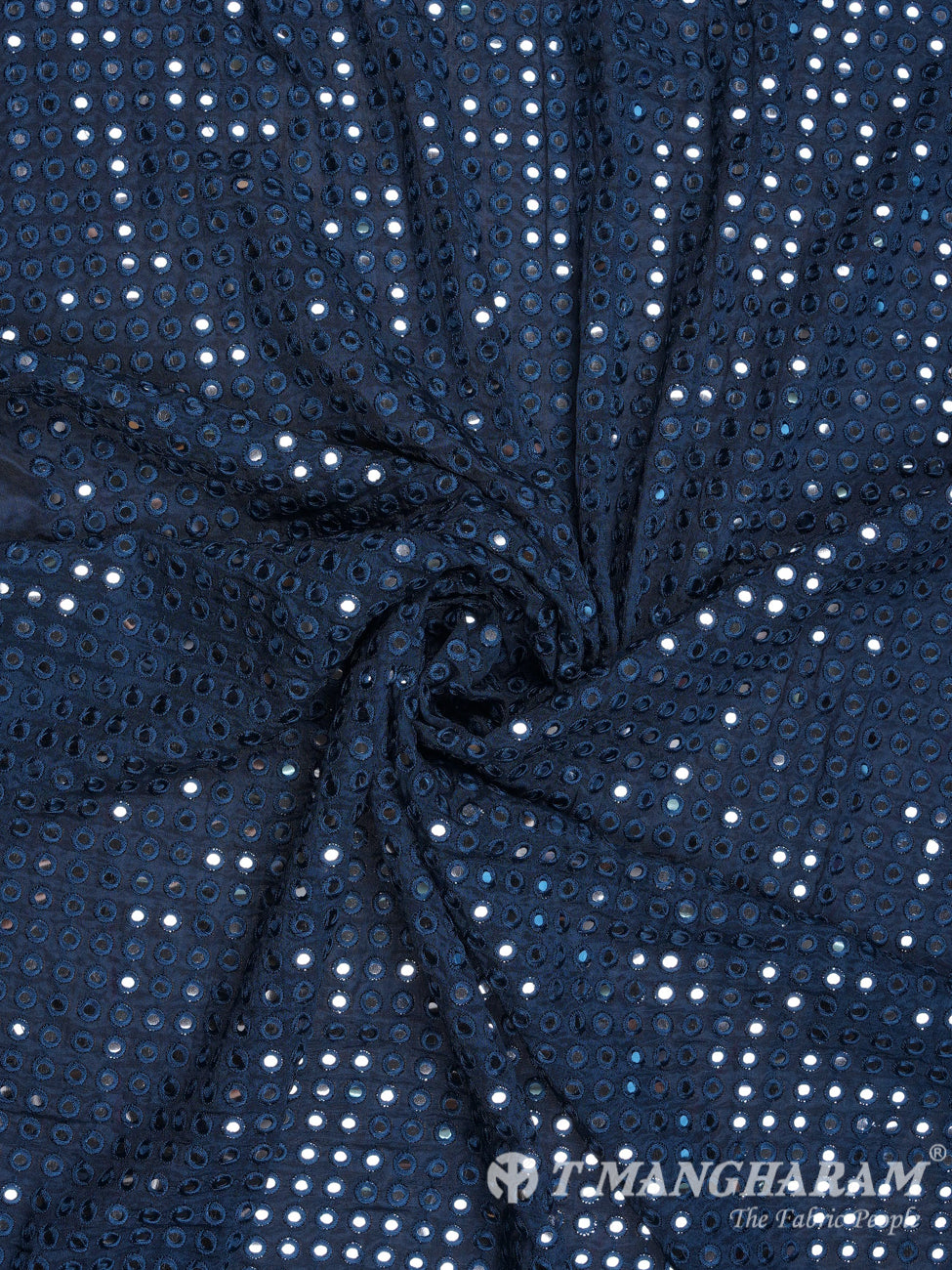 Navy Blue Georgette Fabric - EA0967 view-1