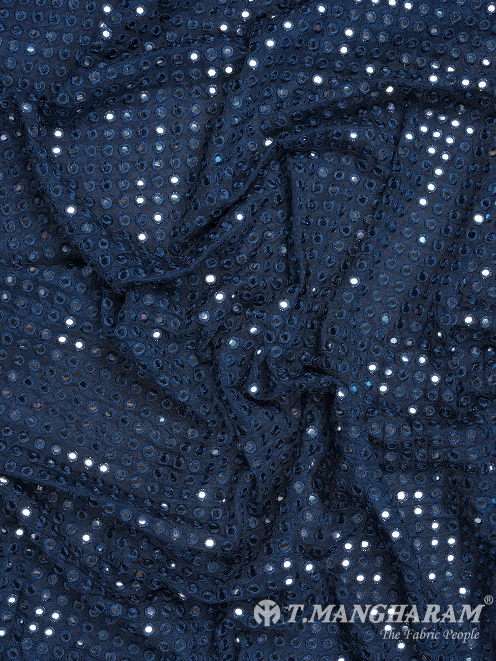 Navy Blue Georgette Fabric - EA0967 view-4
