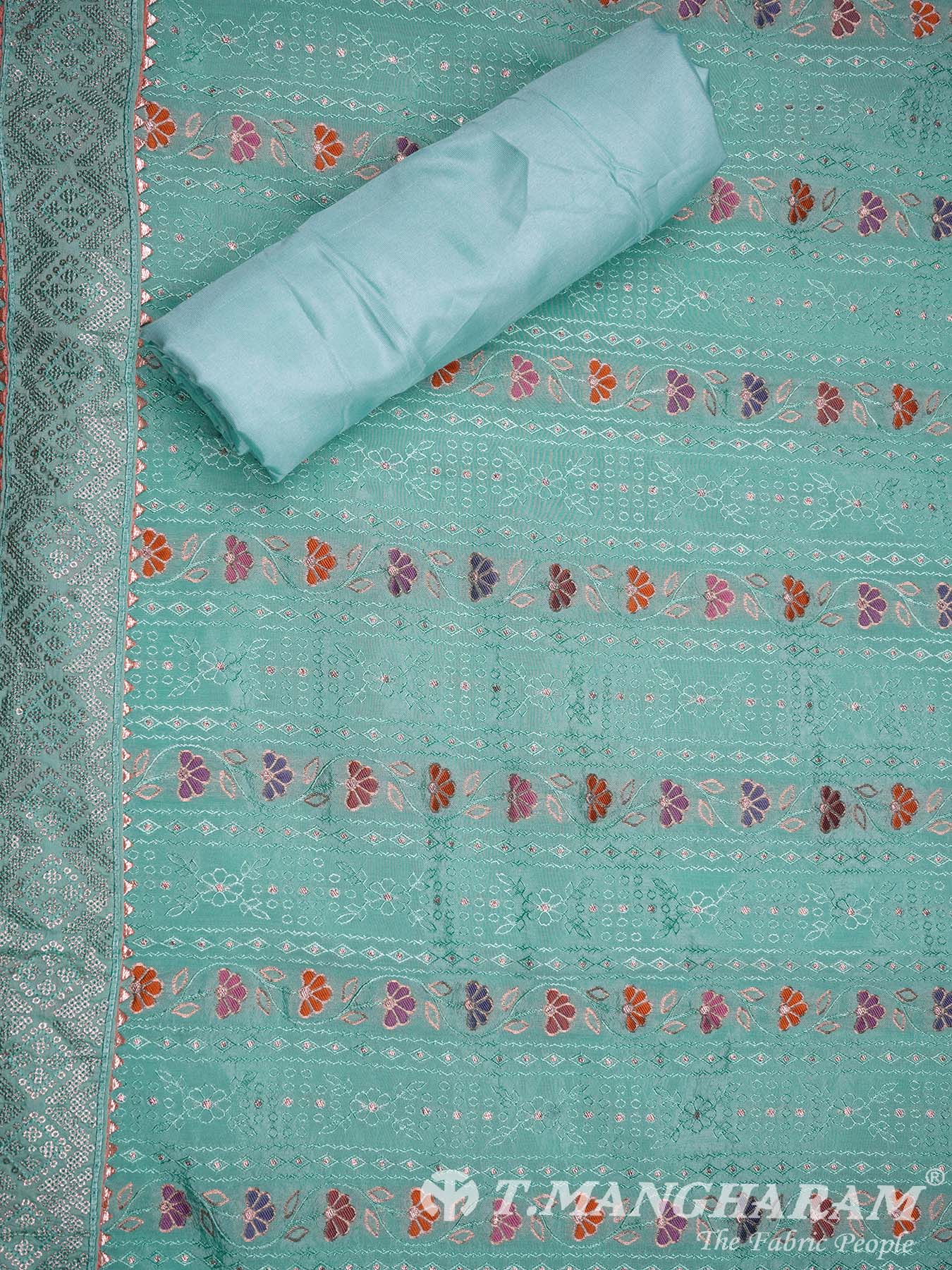 Apple Green Georgette Chudidhar Fabric Set - EH1284 view-3