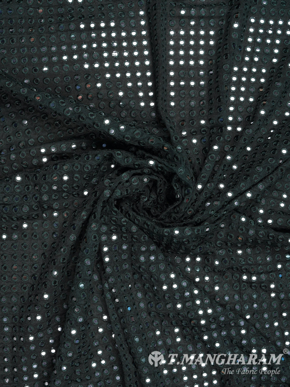 Dark Green Georgette Fabric - EA0970 view-1