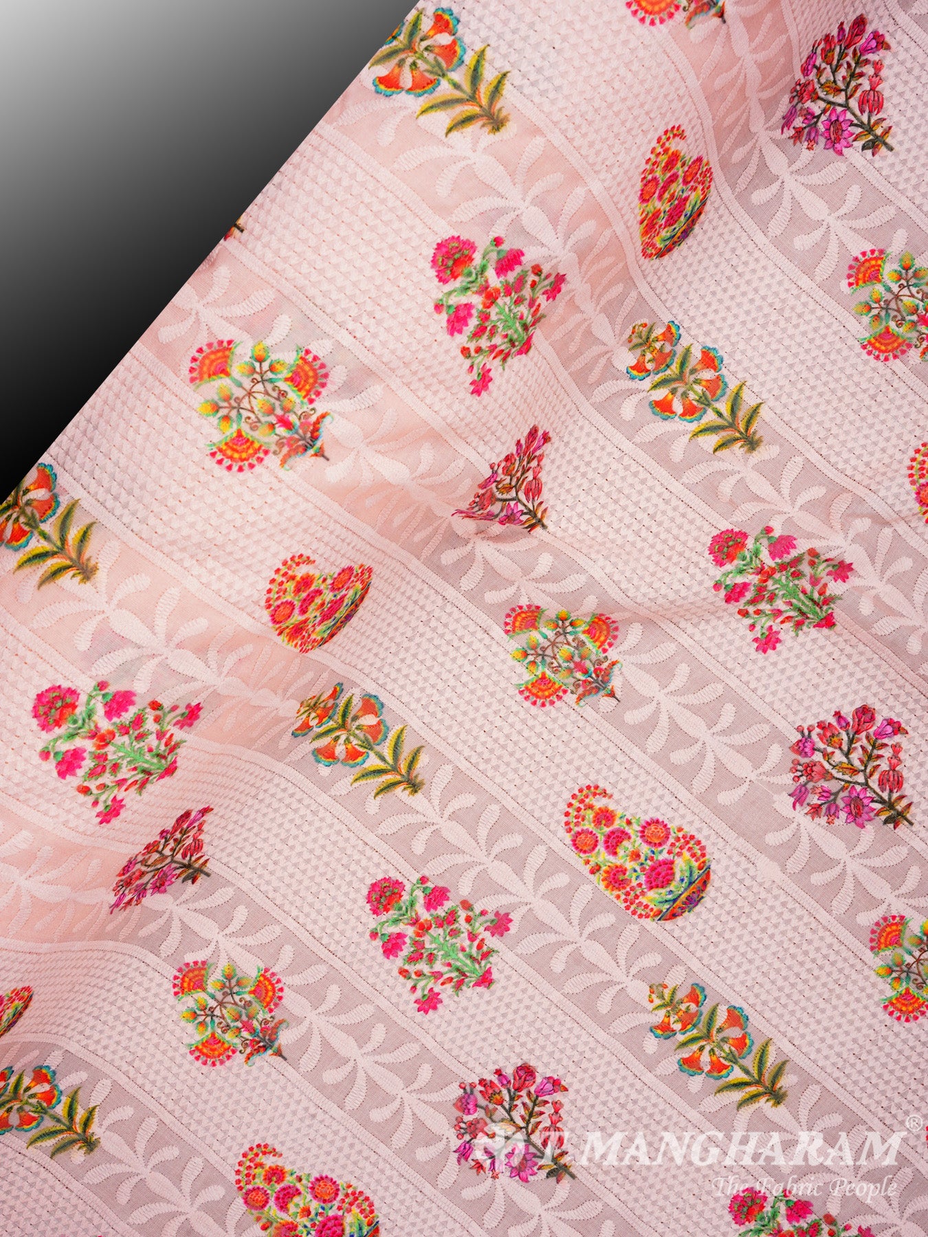 Pink Cotton Embroidery Fabric - EC1124 view-2