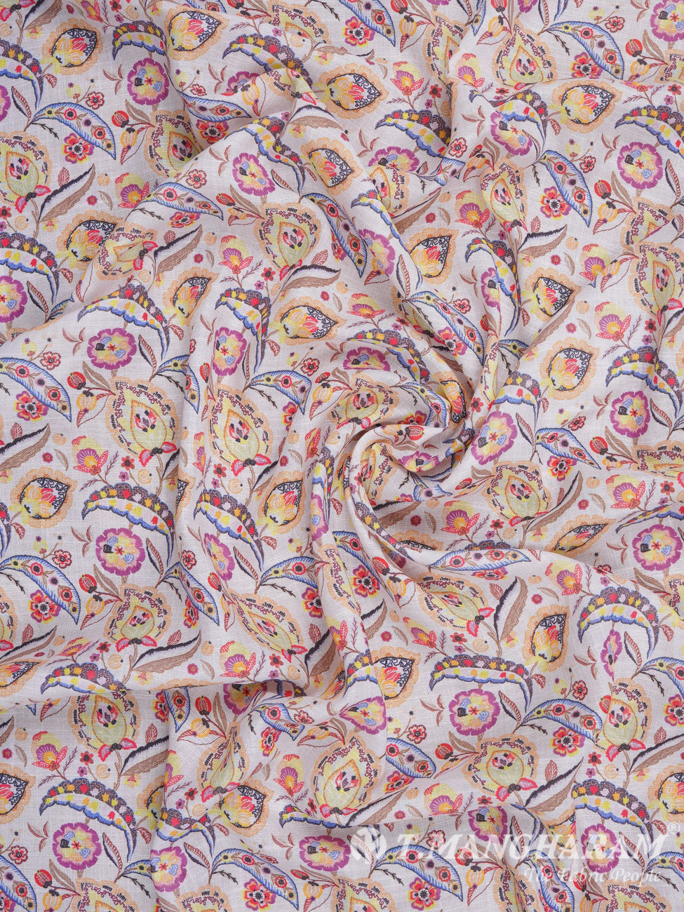 White Linen Cotton Fabric - EA0955 view-4