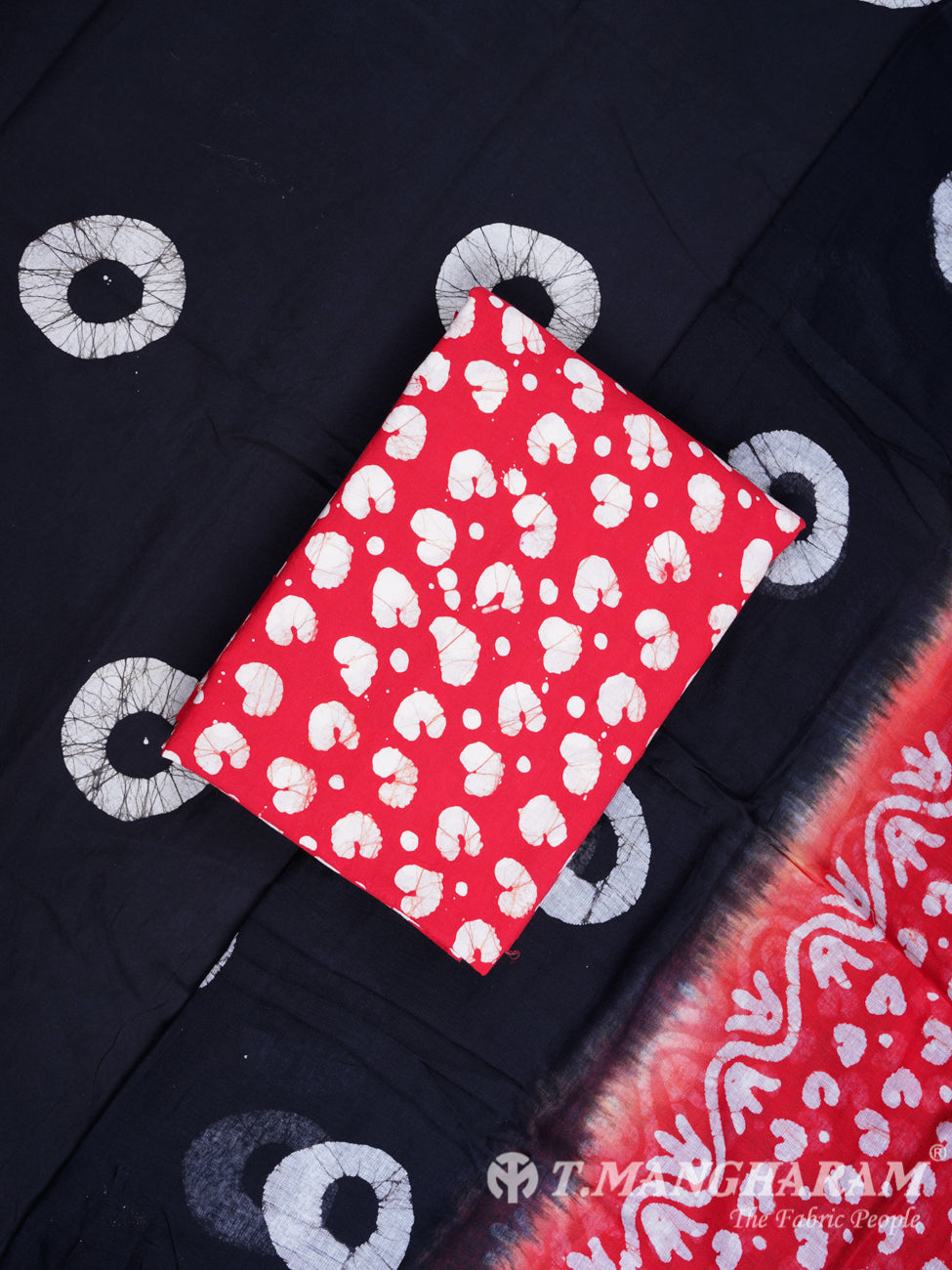 Black Cotton Chudidhar Fabric Set - EG0908 view-1