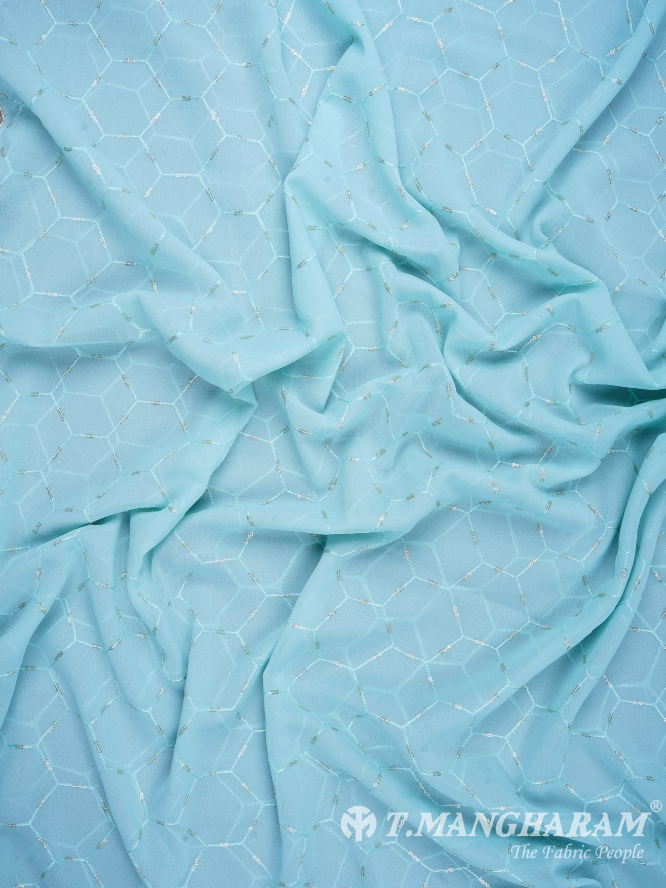 Light Blue Georgette Chudidhar Fabric Set - EF1147 view-2