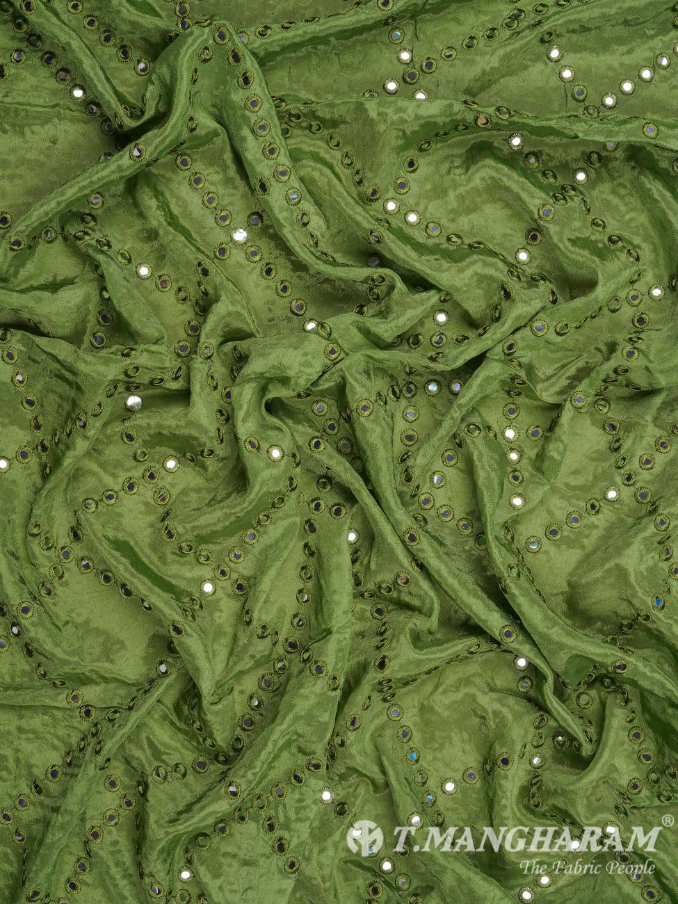 Green Chinnon Silk Fabric - EC2243 view-4