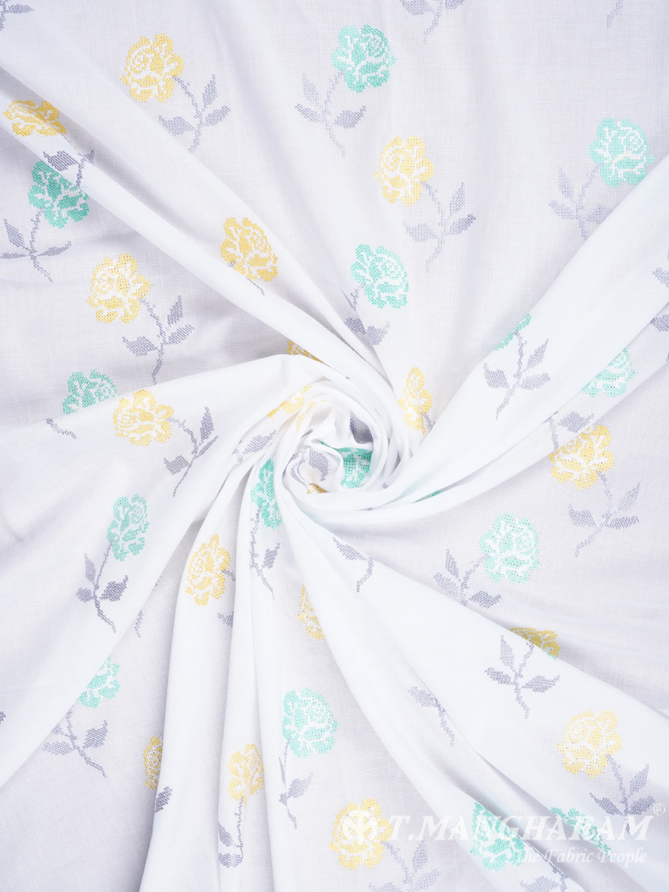 White Cotton Fabric - EB1210 view-1