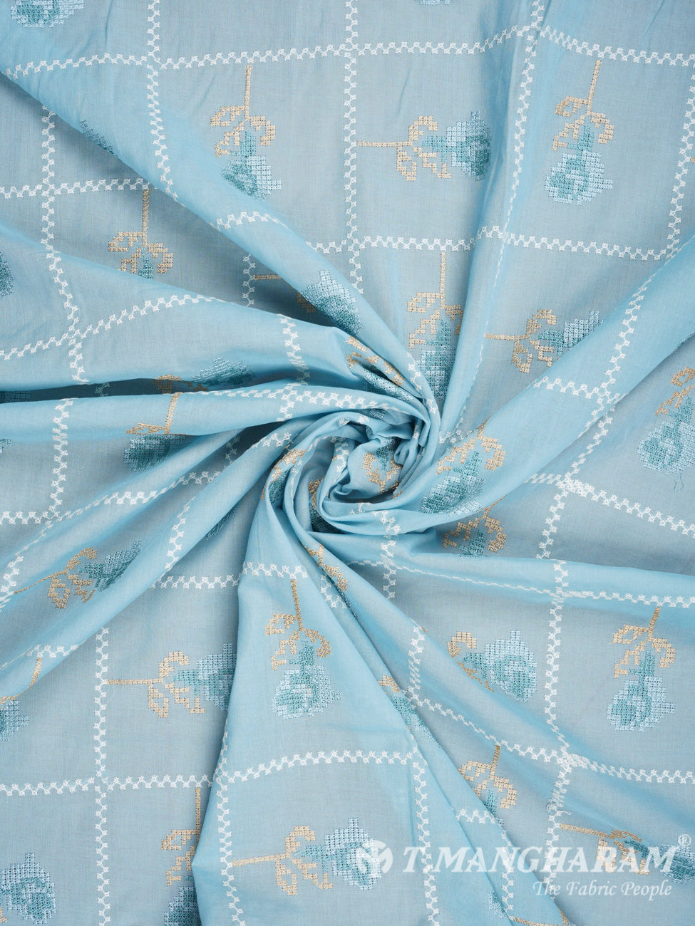 Blue Cotton Fabric - EB1213 view-1