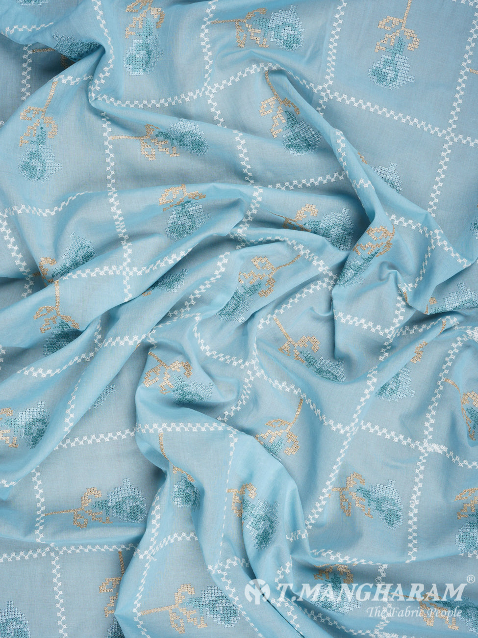 Blue Cotton Fabric - EB1213 view-4