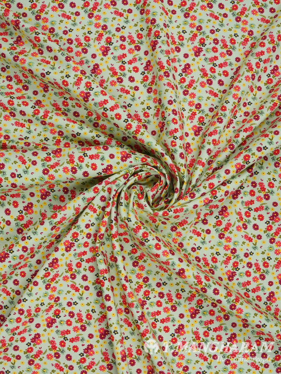Pista Green Cotton Fabric - EC2417 view-1