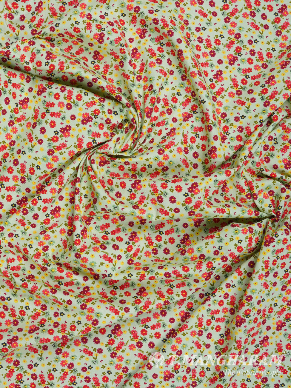 Pista Green Cotton Fabric - EC2417 view-4