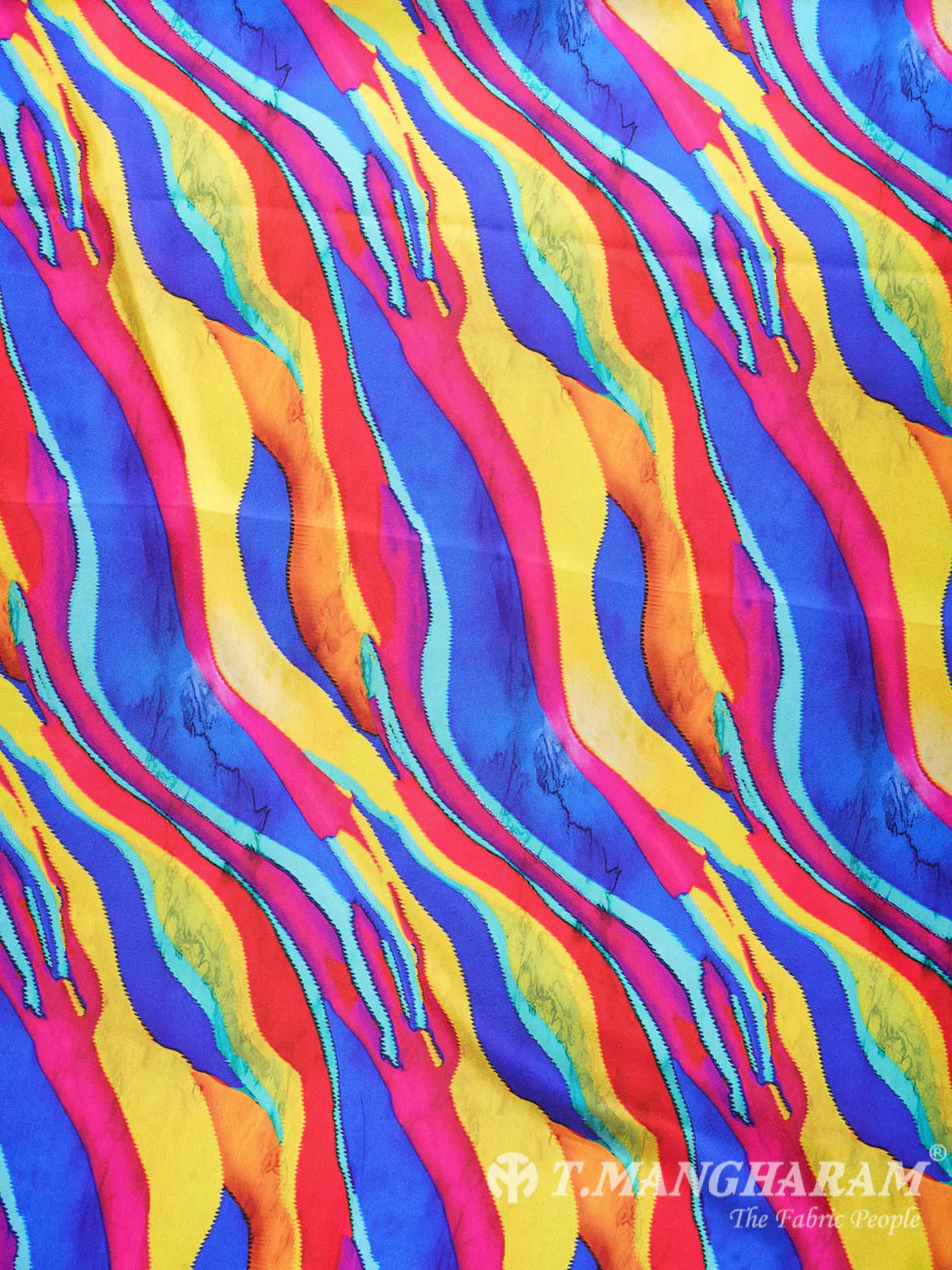 Multicolor Satin Fabric - EB0357 view-3