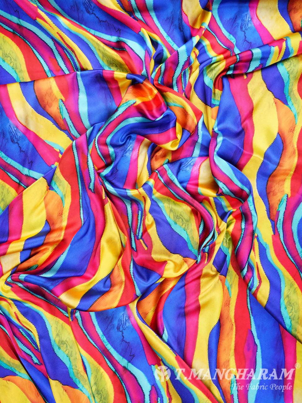 Multicolor Satin Fabric - EB0357 view-4