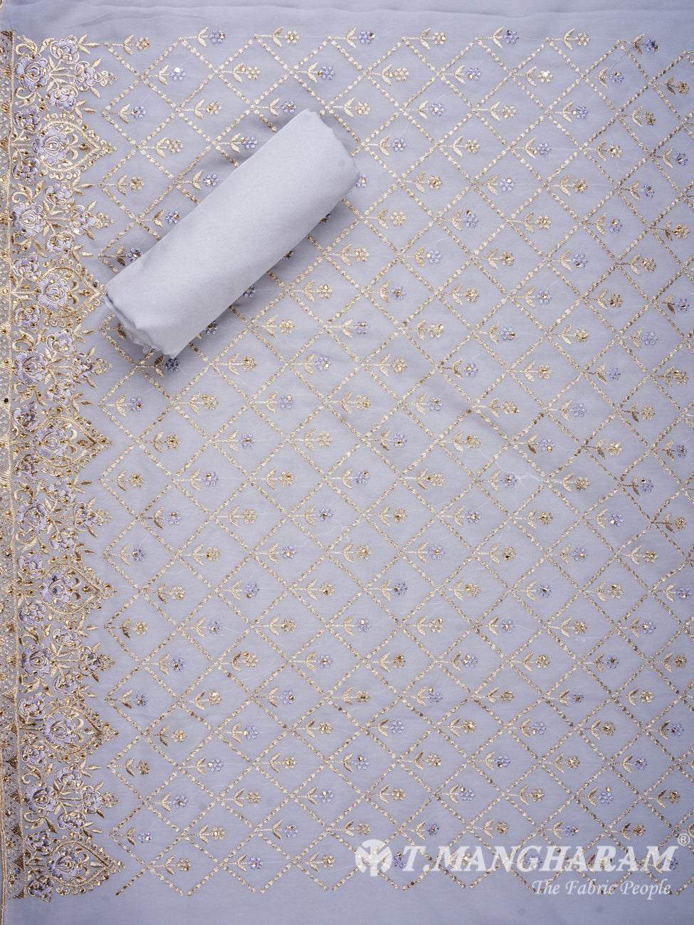 Violet Georgette Chudidhar Fabric Set - EF1122 view-3