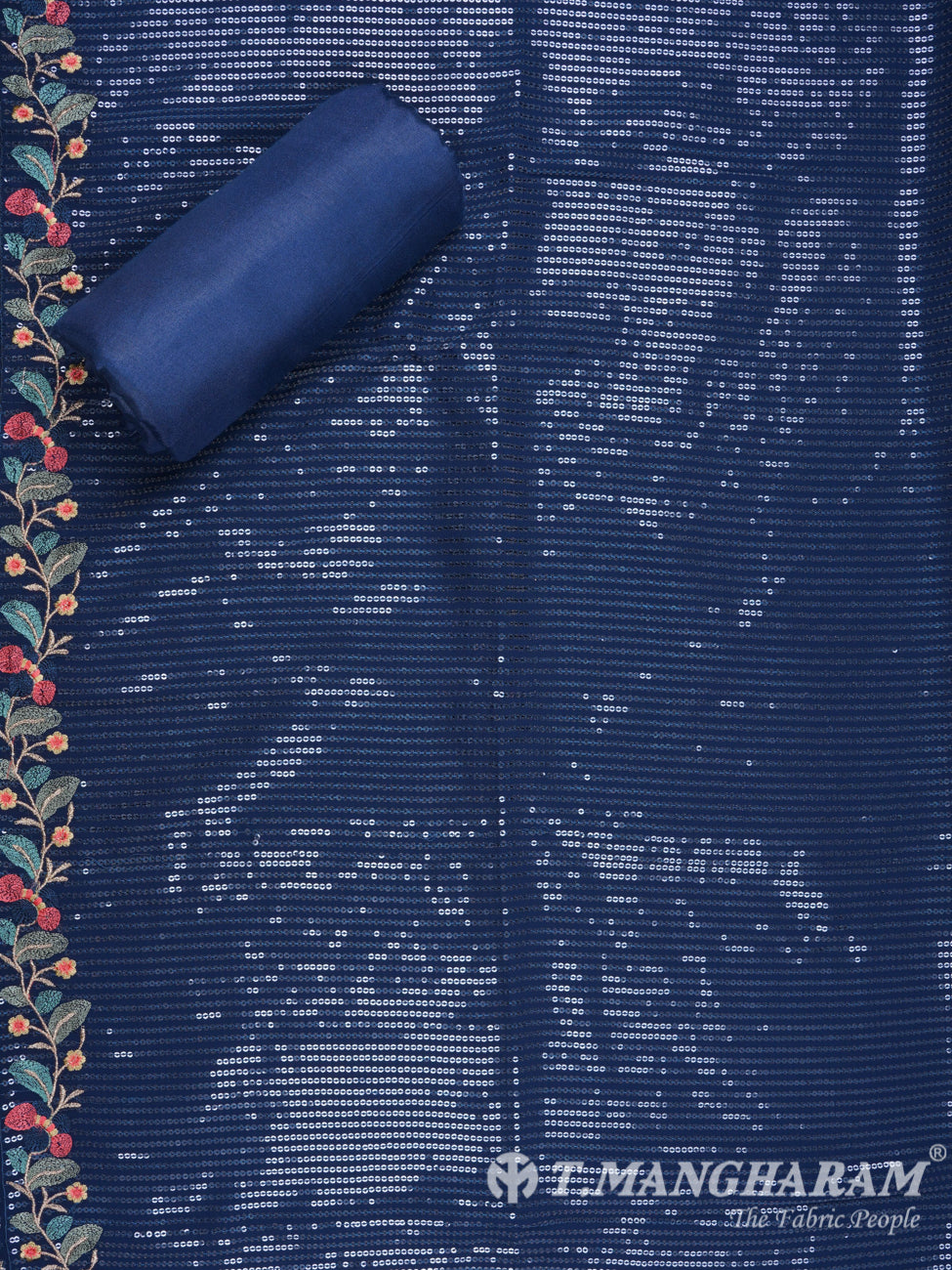 Navy Blue Georgette Chudidhar Fabric Set - EH1229 view-2