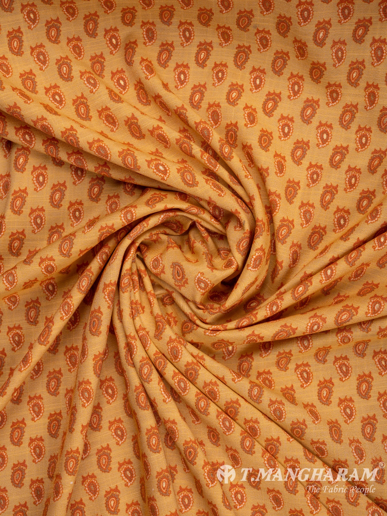 Yellow Rayon Cotton Fabric - EC0462 view-1