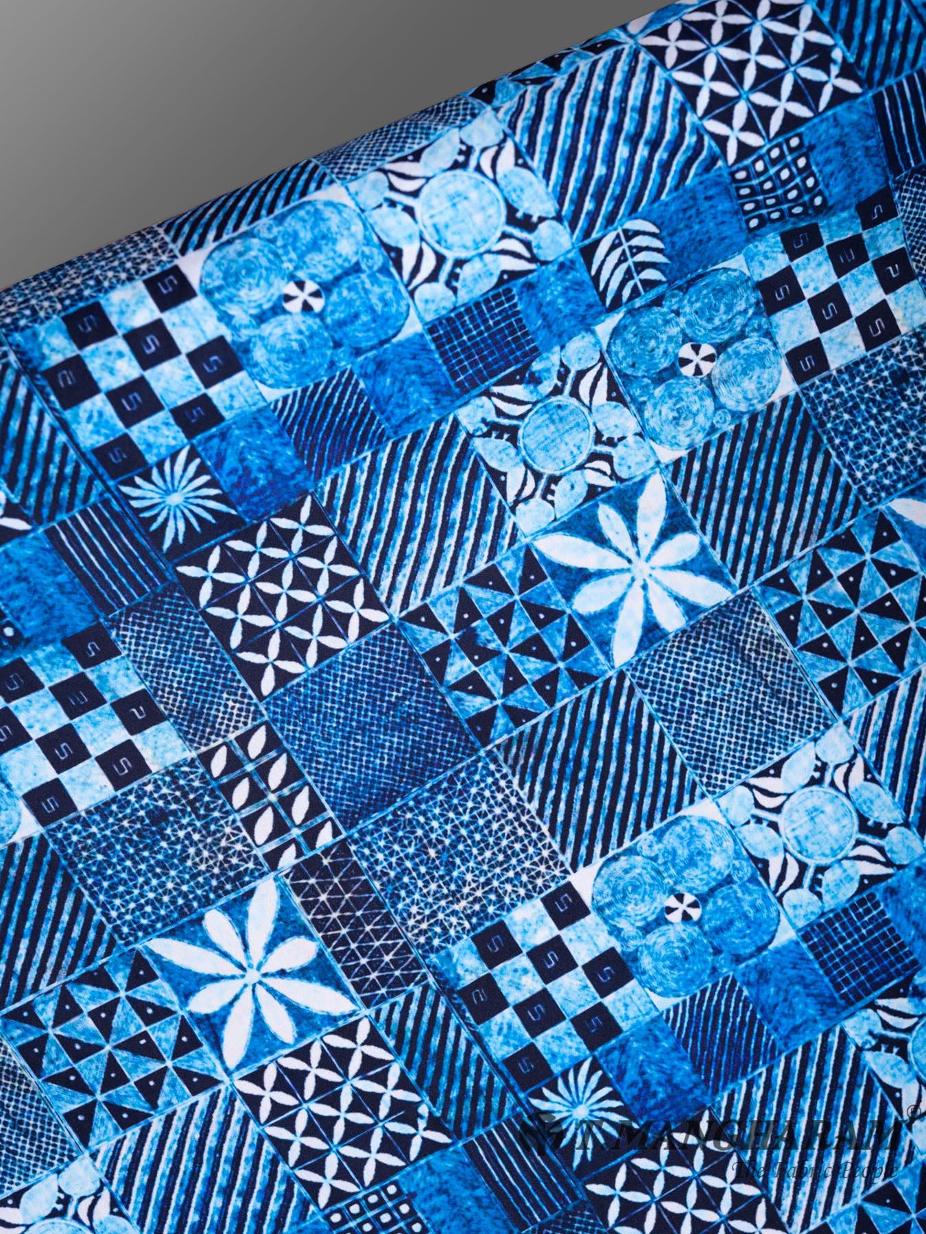 Blue Printed Crepe Fabric - EC0110 view-2