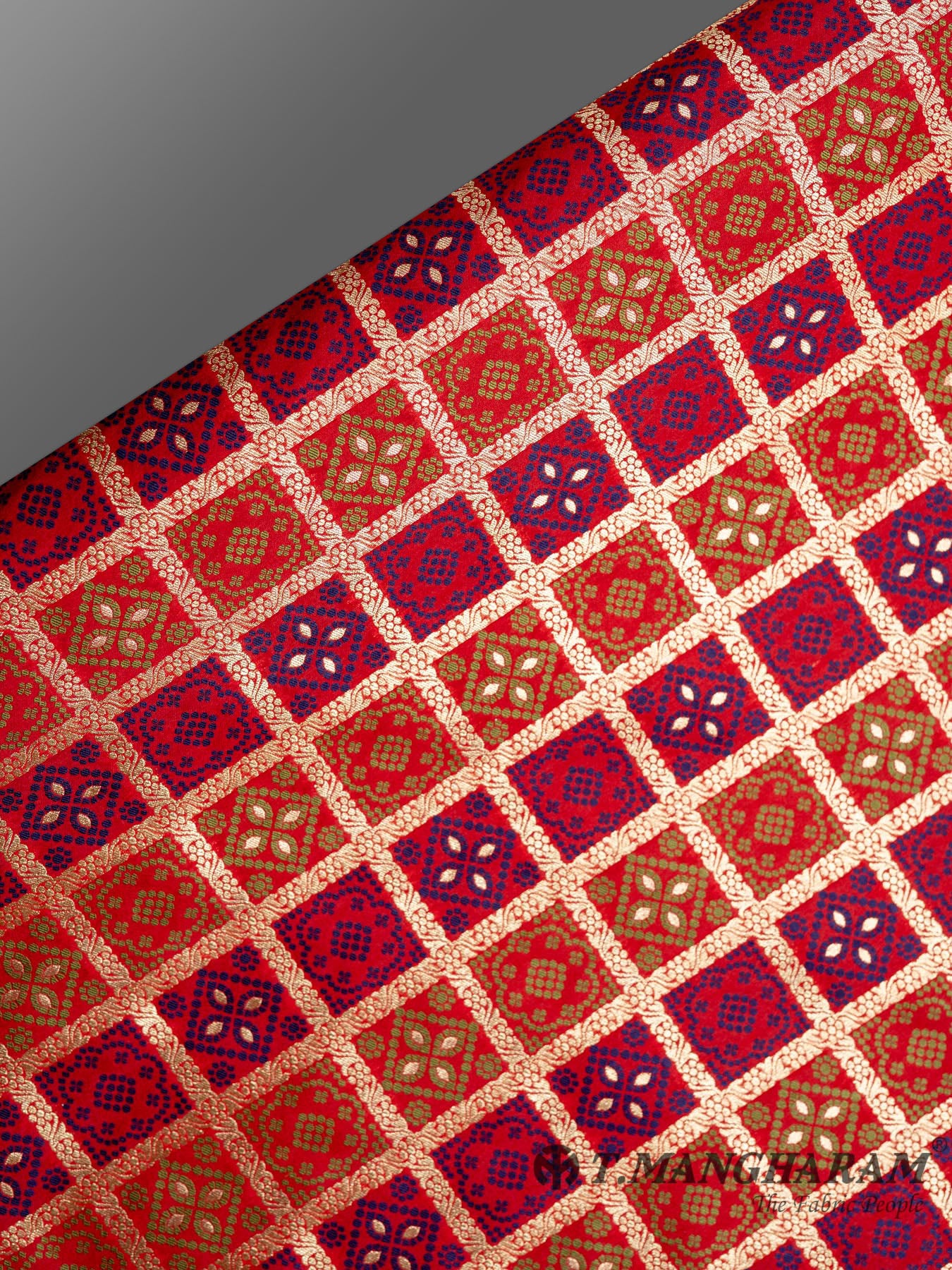 Red Banarasi Fabric - EC0162 view-2