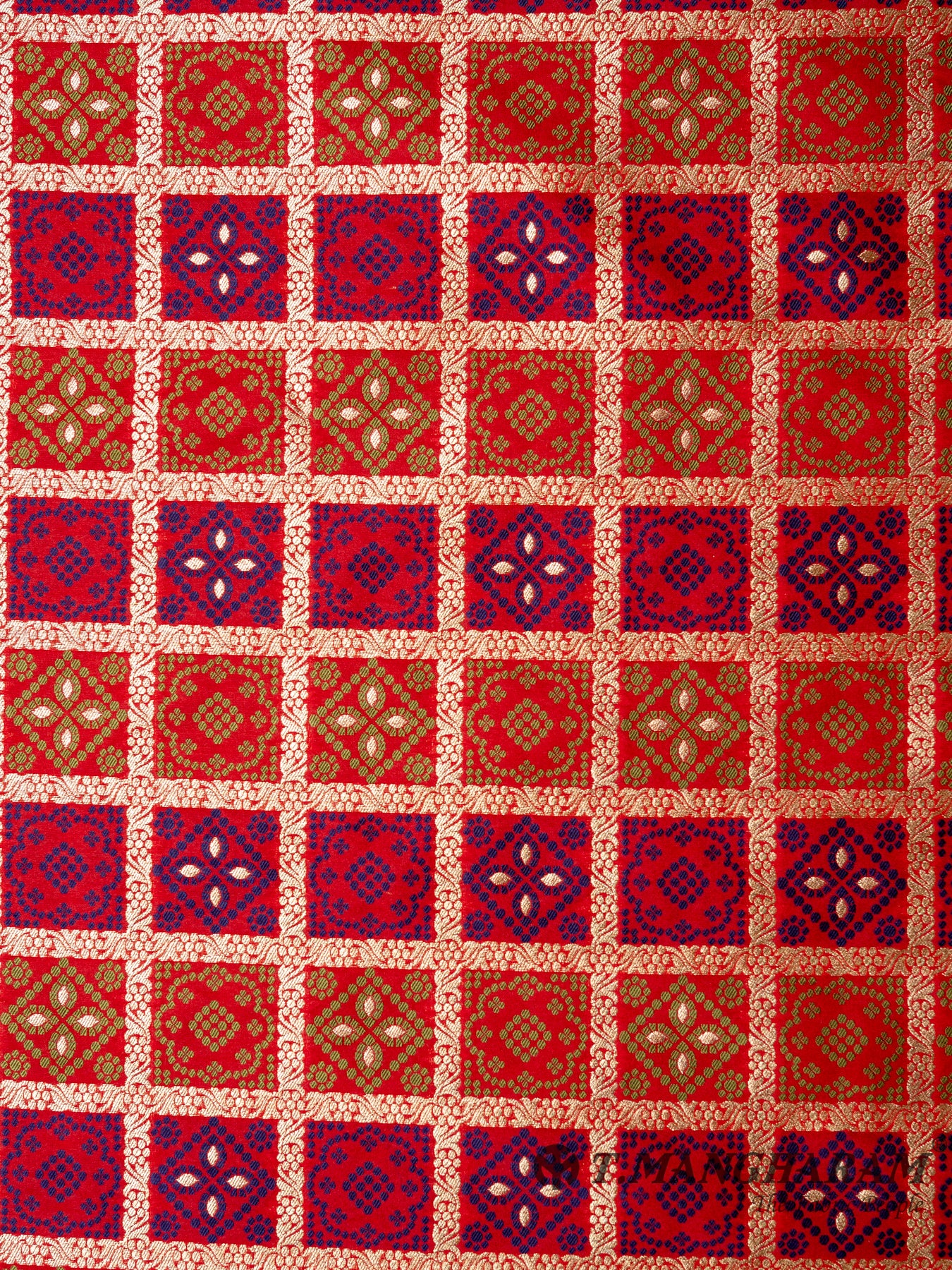 Red Banarasi Fabric - EC0162 view-3