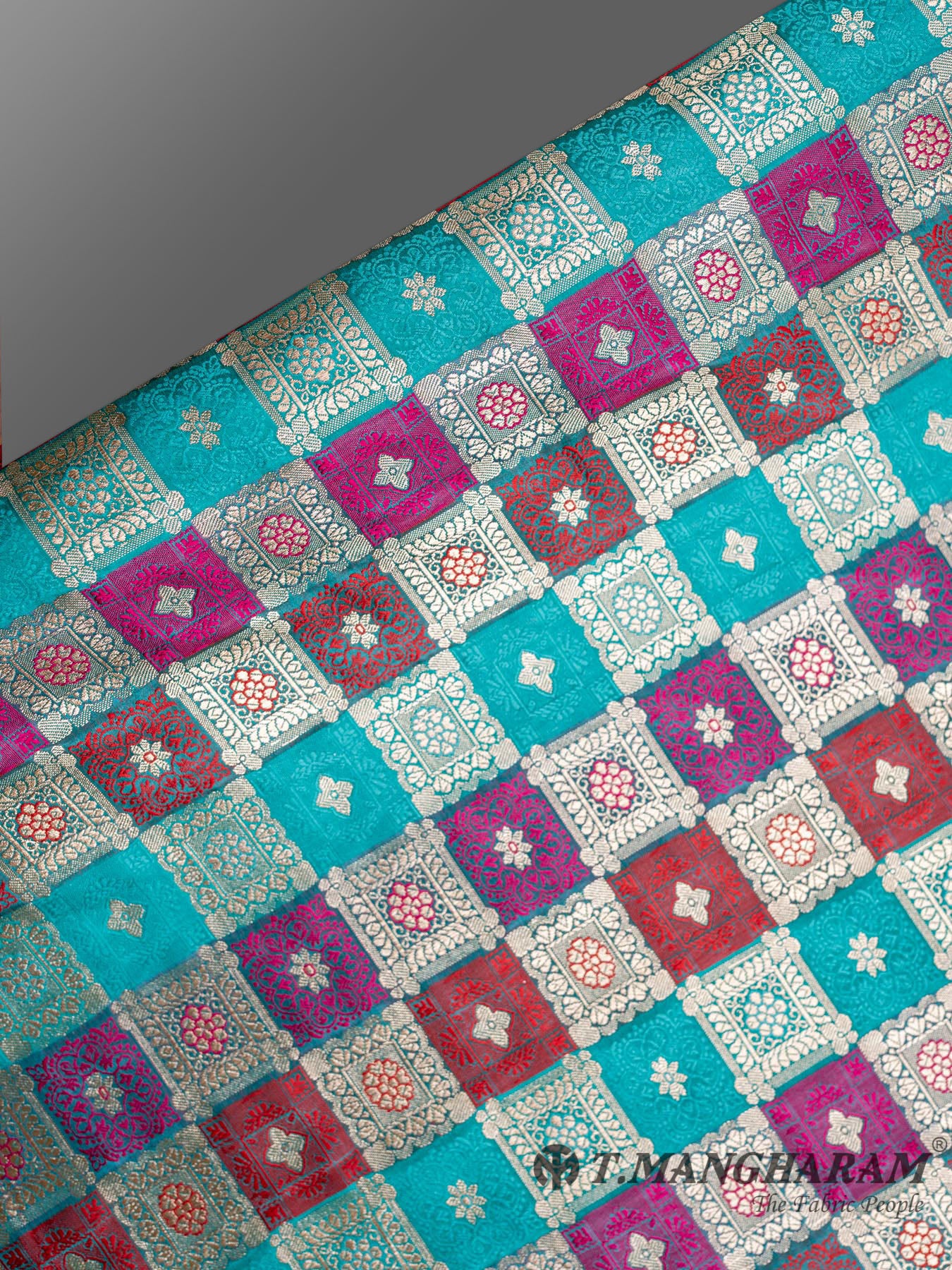 Multicolour Banaras Per Meter Fabric Lengths - EC0165 view-2
